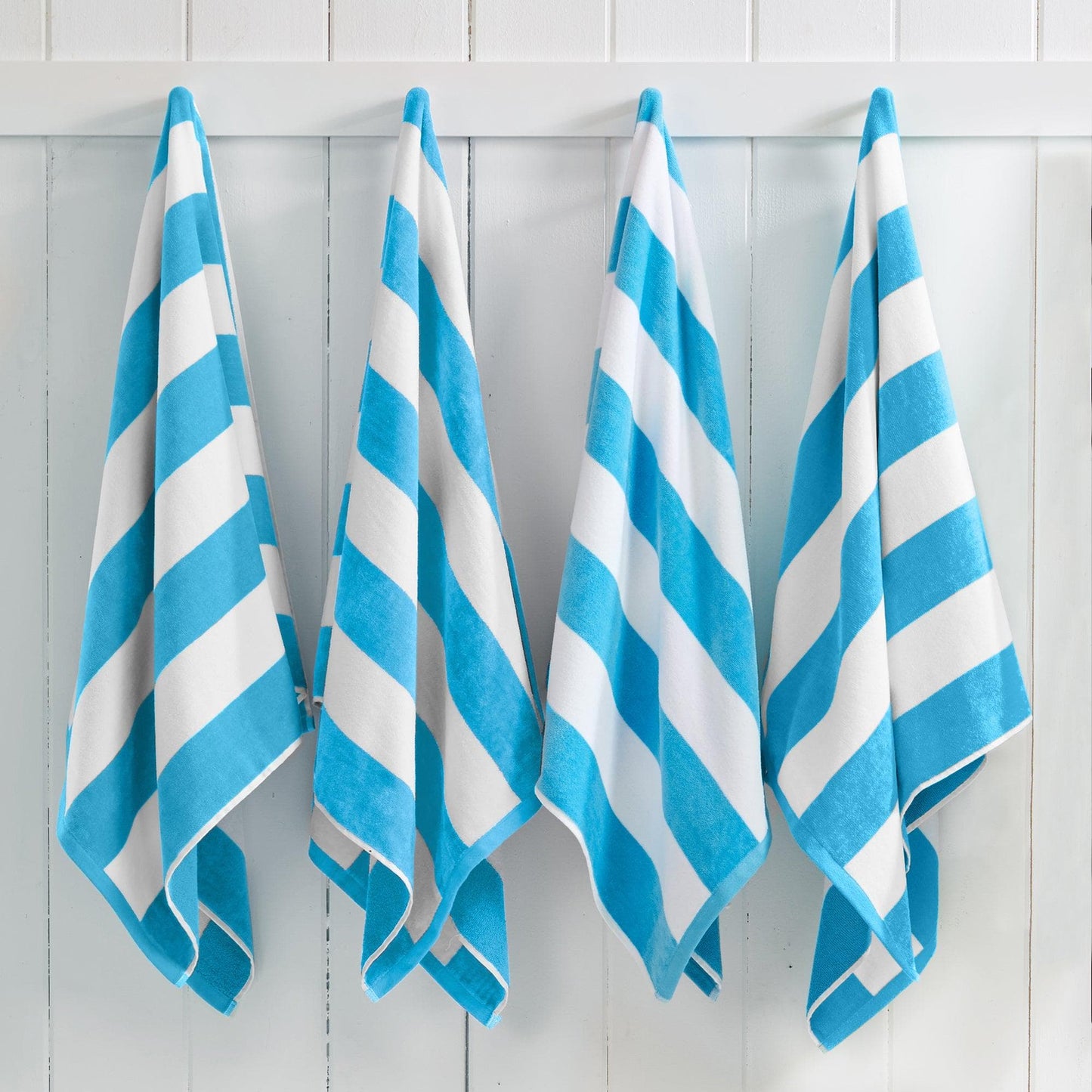 Oversized Cotton Velour Cabana Stripe Beach Towel Novia Collection Ultra Soft for Beach Poolside Camping