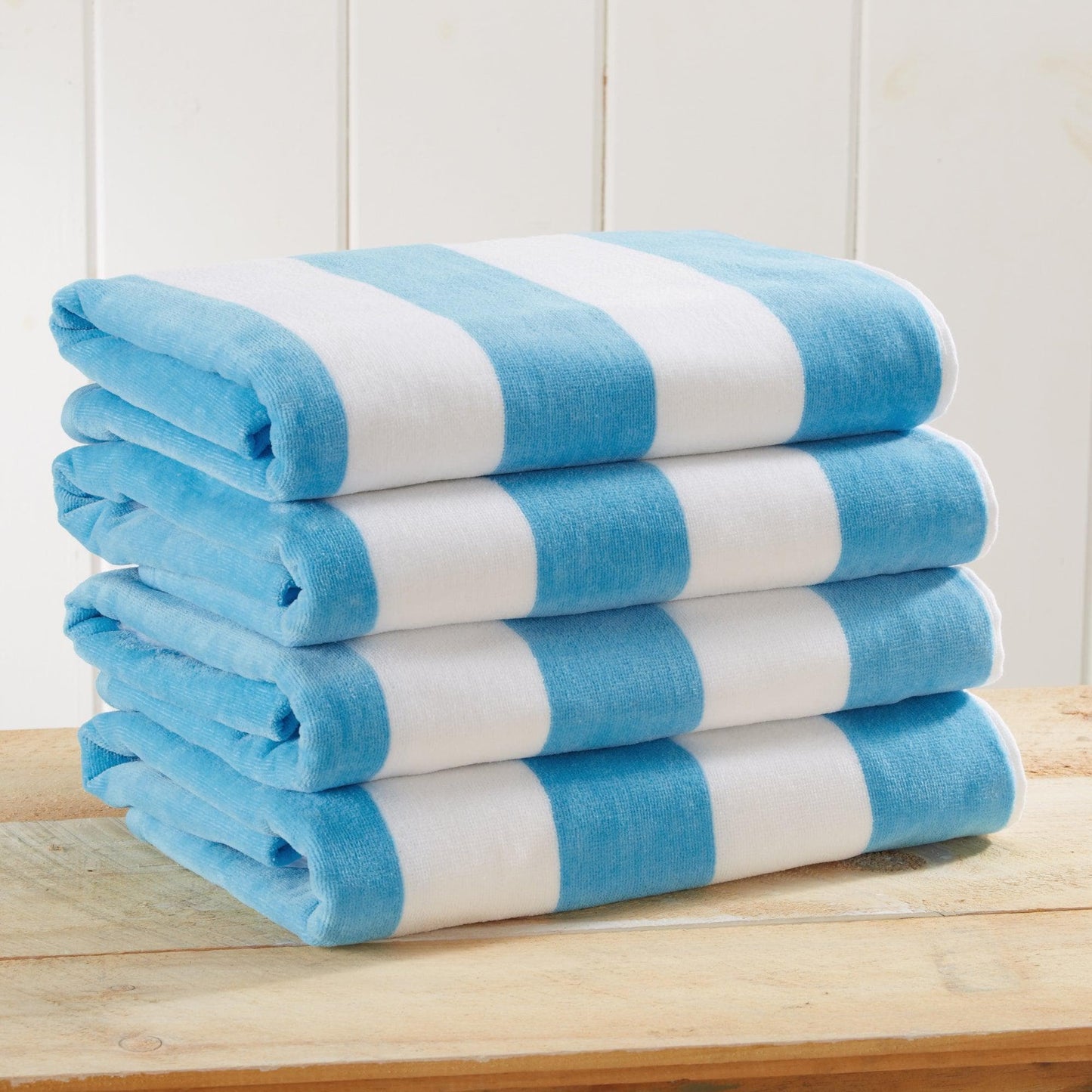Oversized Cotton Velour Cabana Stripe Beach Towel Novia Collection Ultra Soft for Beach Poolside Camping