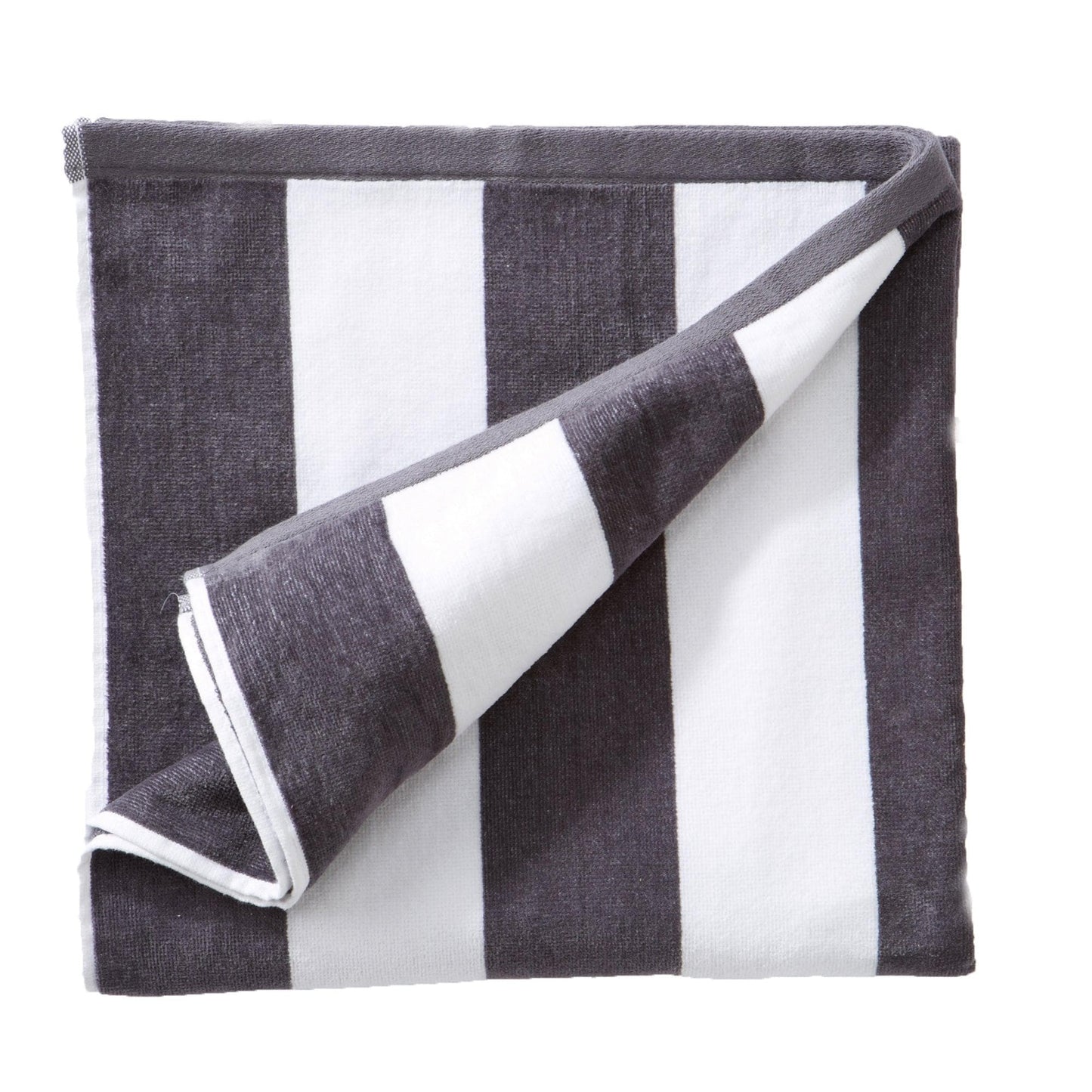 Oversized Cotton Velour Cabana Stripe Beach Towel Novia Collection Ultra Soft for Beach Poolside Camping