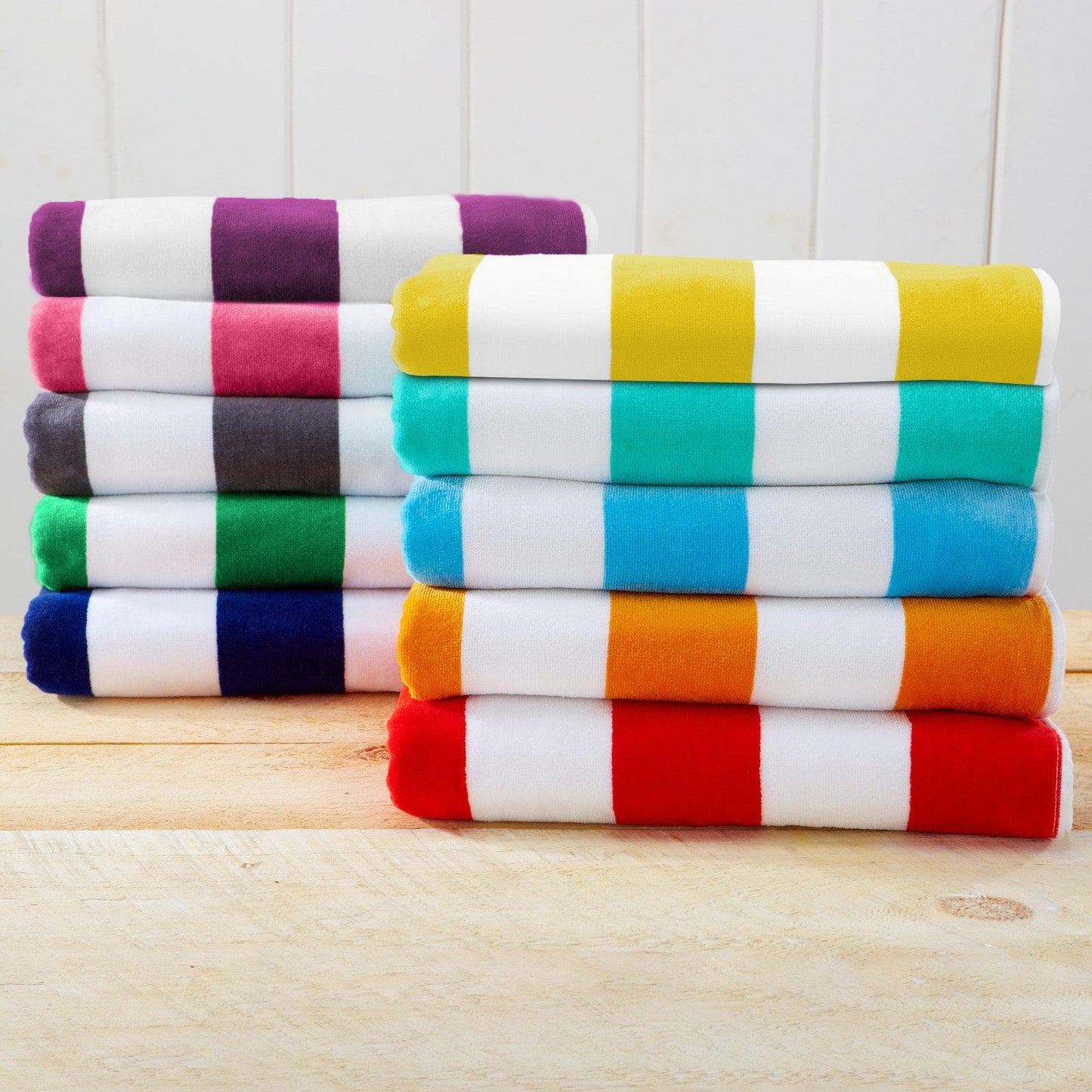 Oversized Cotton Velour Cabana Stripe Beach Towel Novia Collection Ultra Soft for Beach Poolside Camping