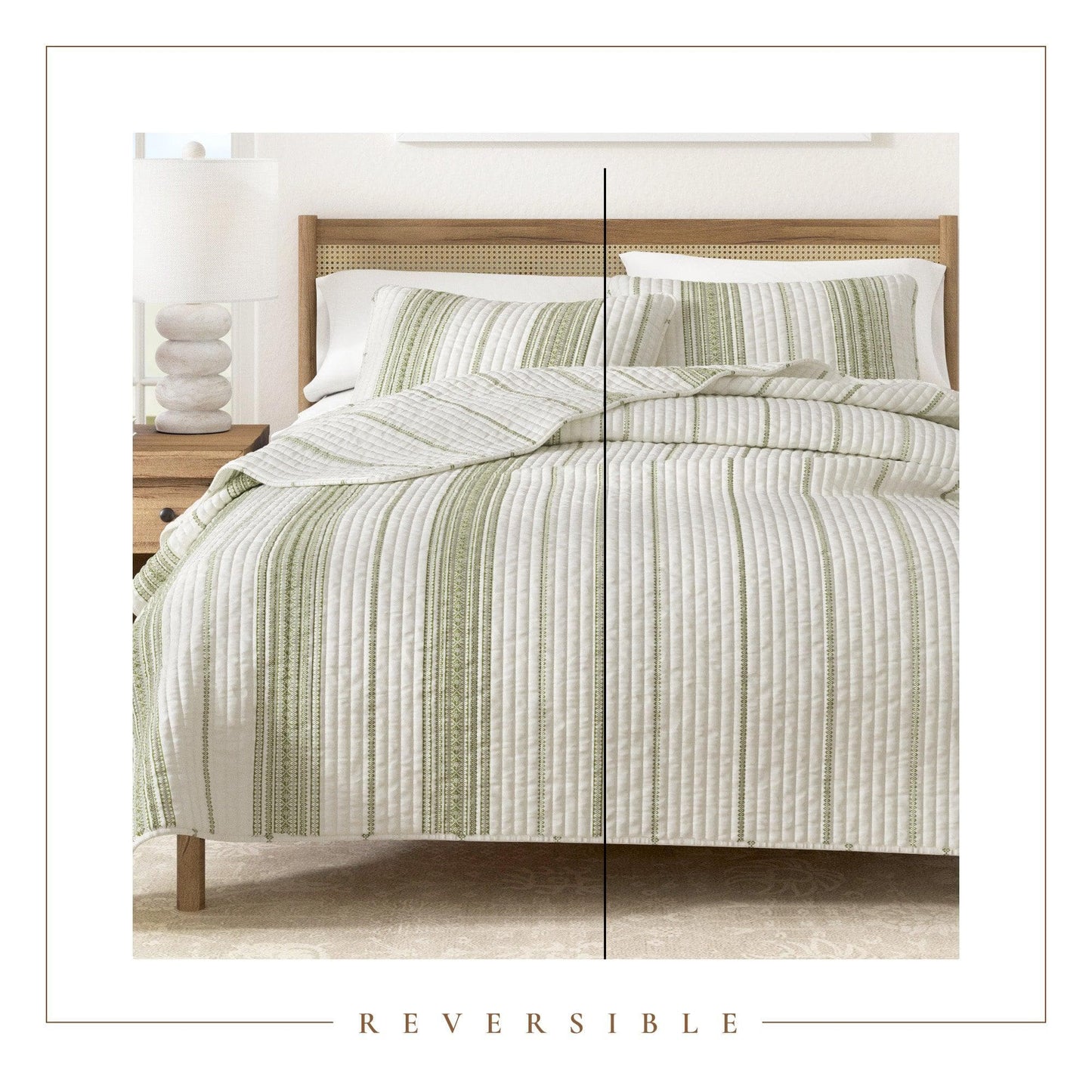 3-Piece Stripe Quilt Set Wesley Collection For Modern Bedding And Cozy Comfort Twin 2-Piece Includes Quilt And Sham