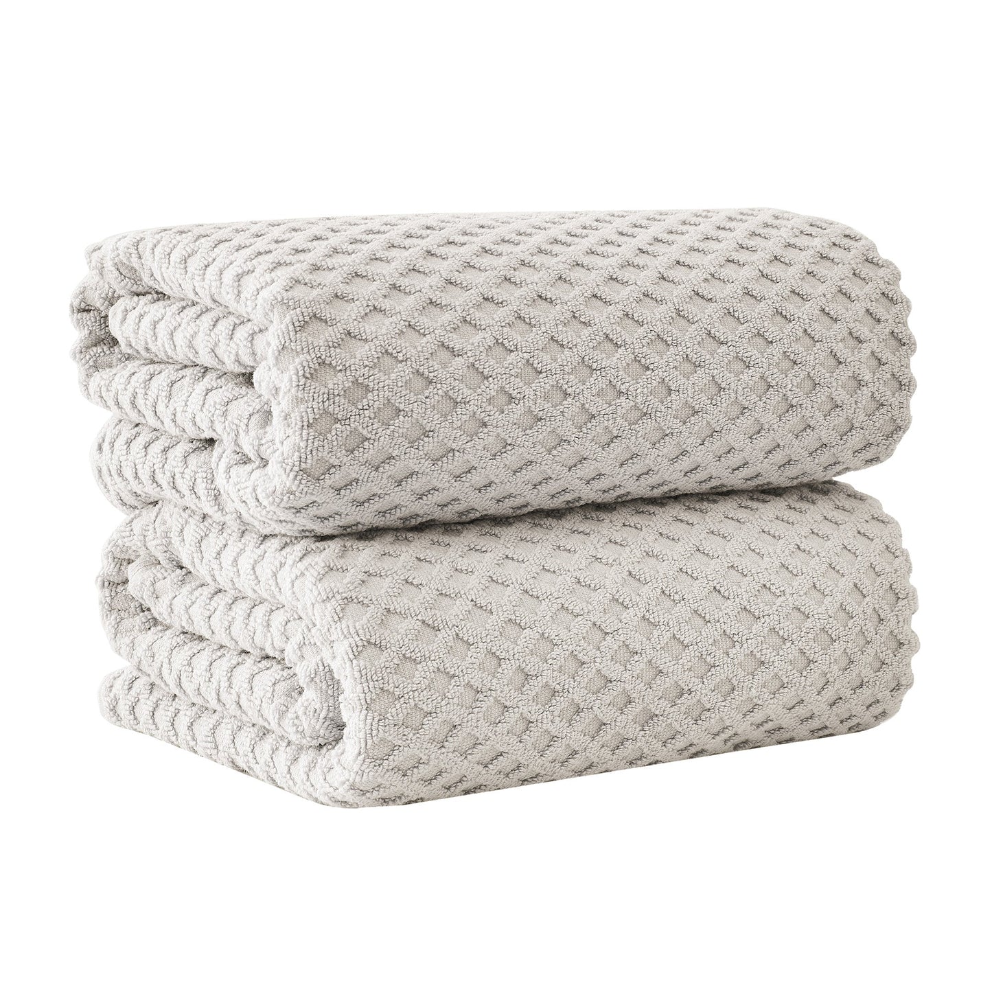 Cotton Diamond Waffle Weave Bath Towel Set Grayson Collection Low Twist Two Ply Towels For Everyday Luxury