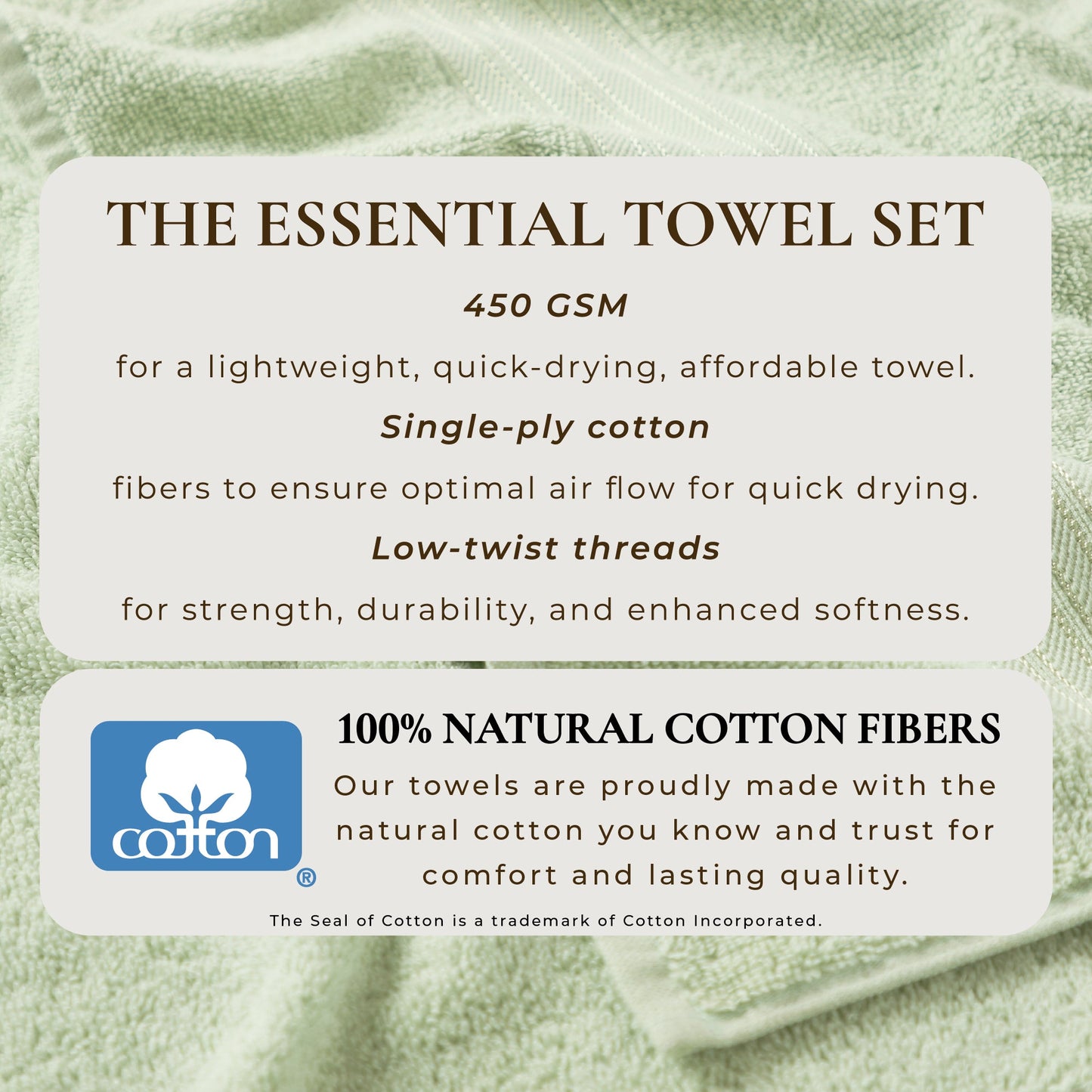 Cooper Collection Cotton Terry Bath Towel Set Lightweight Soft Towels Quick Drying Feather Spun Technology