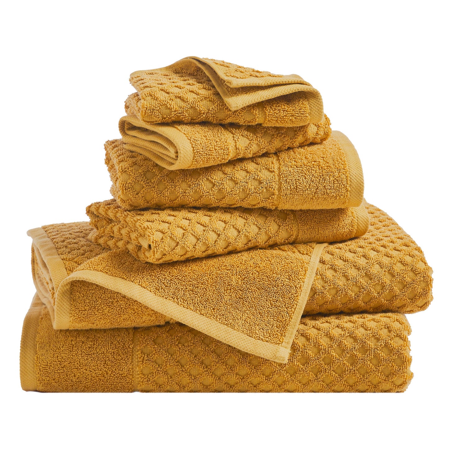 Cotton Diamond Waffle Weave Bath Towel Set Grayson Collection Low Twist Two Ply Towels For Everyday Luxury