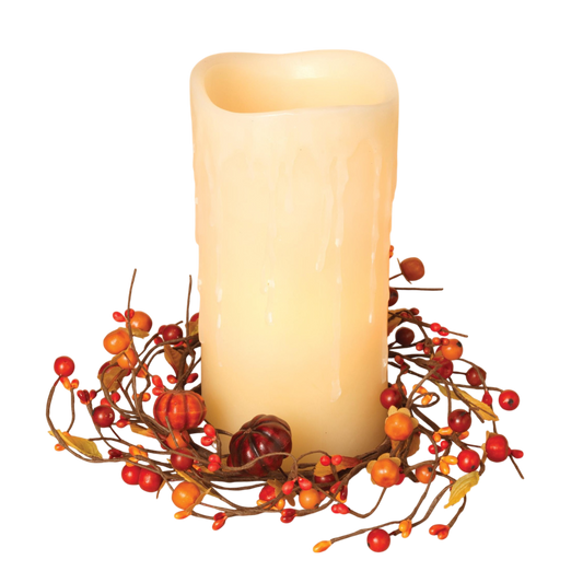 Autumn Pumpkin Candle Ring - 4" opening