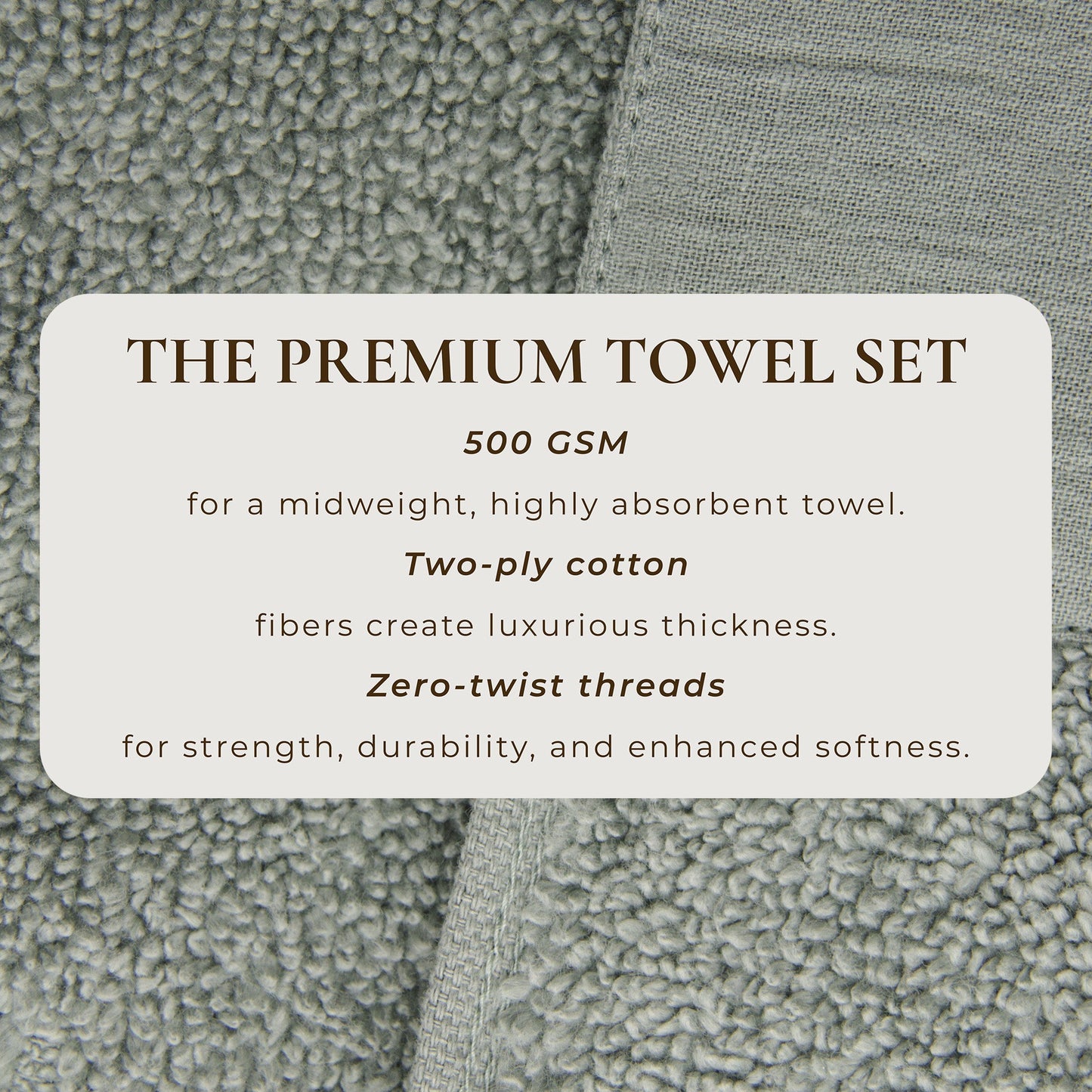 Priya Collection Six Piece Cotton Towel Set With Linen Like Border Zero Twist Combed Cotton