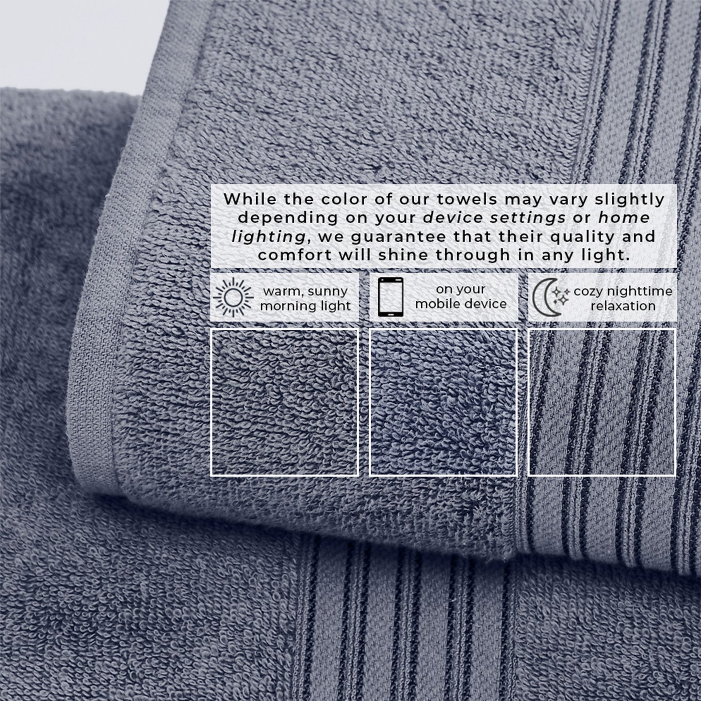 Cooper Collection Cotton Terry Bath Towel Set Lightweight Soft Towels Quick Drying Feather Spun Technology