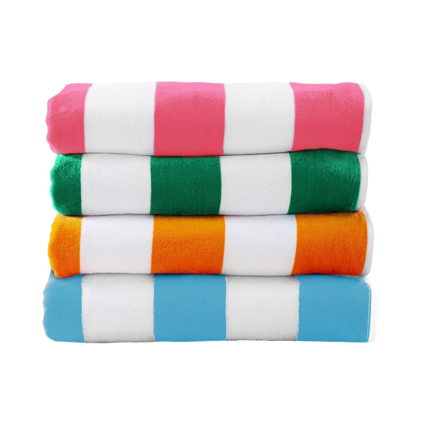 Oversized Cotton Velour Cabana Stripe Beach Towel Novia Collection Ultra Soft for Beach Poolside Camping