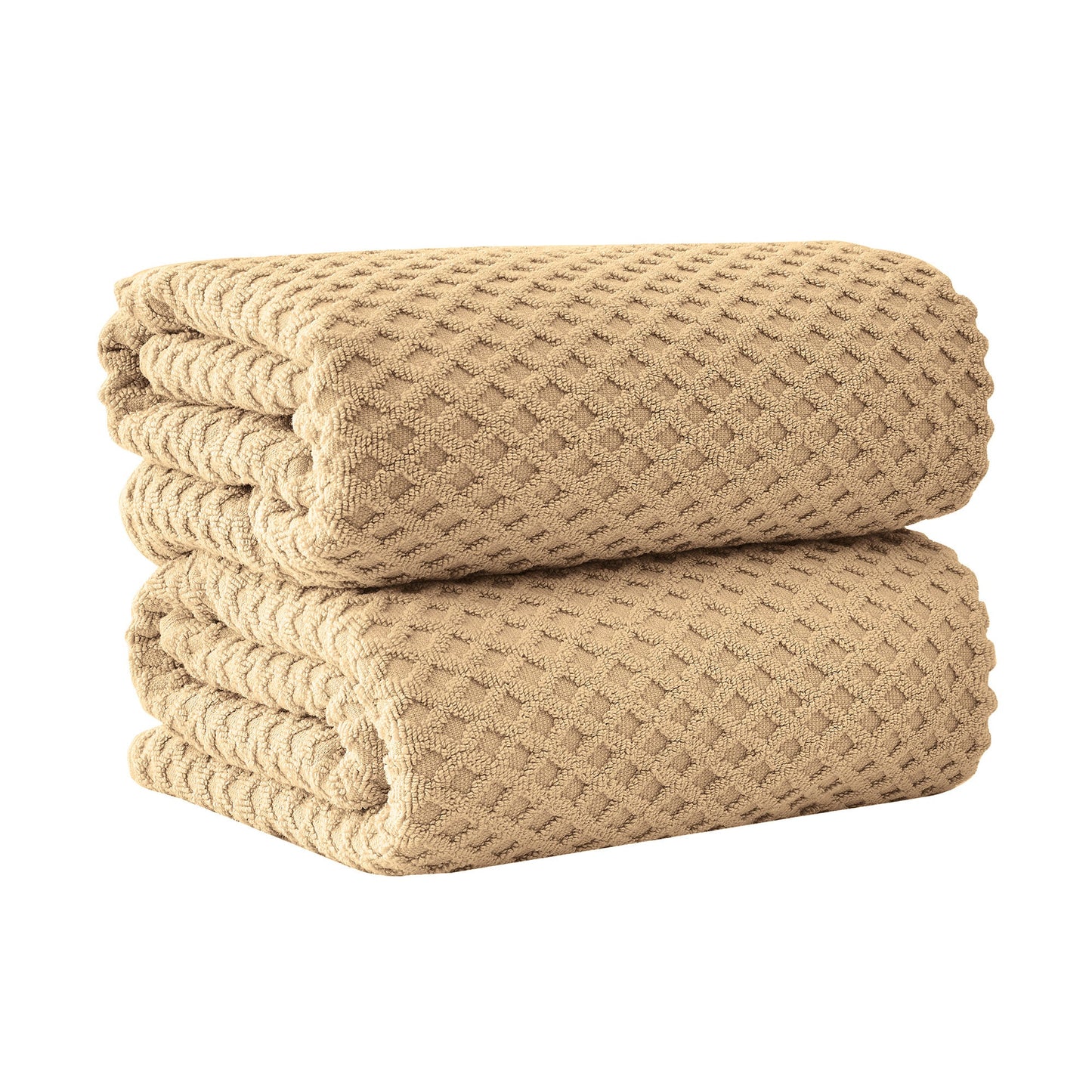 Cotton Diamond Waffle Weave Bath Towel Set Grayson Collection Low Twist Two Ply Towels For Everyday Luxury
