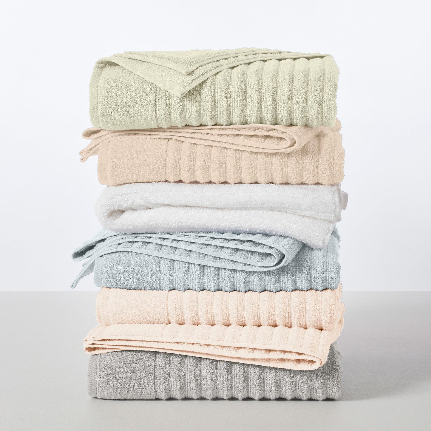 Karina Collection Luxury Cotton Bath Towels With Combed Cotton And Modern Ribbed Texture