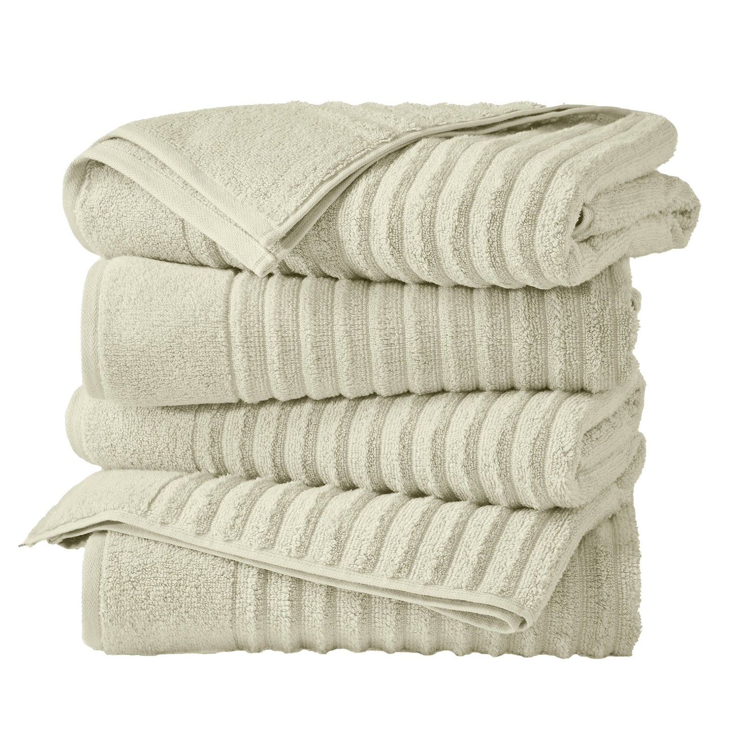 Karina Collection Luxury Cotton Bath Towels With Combed Cotton And Modern Ribbed Texture