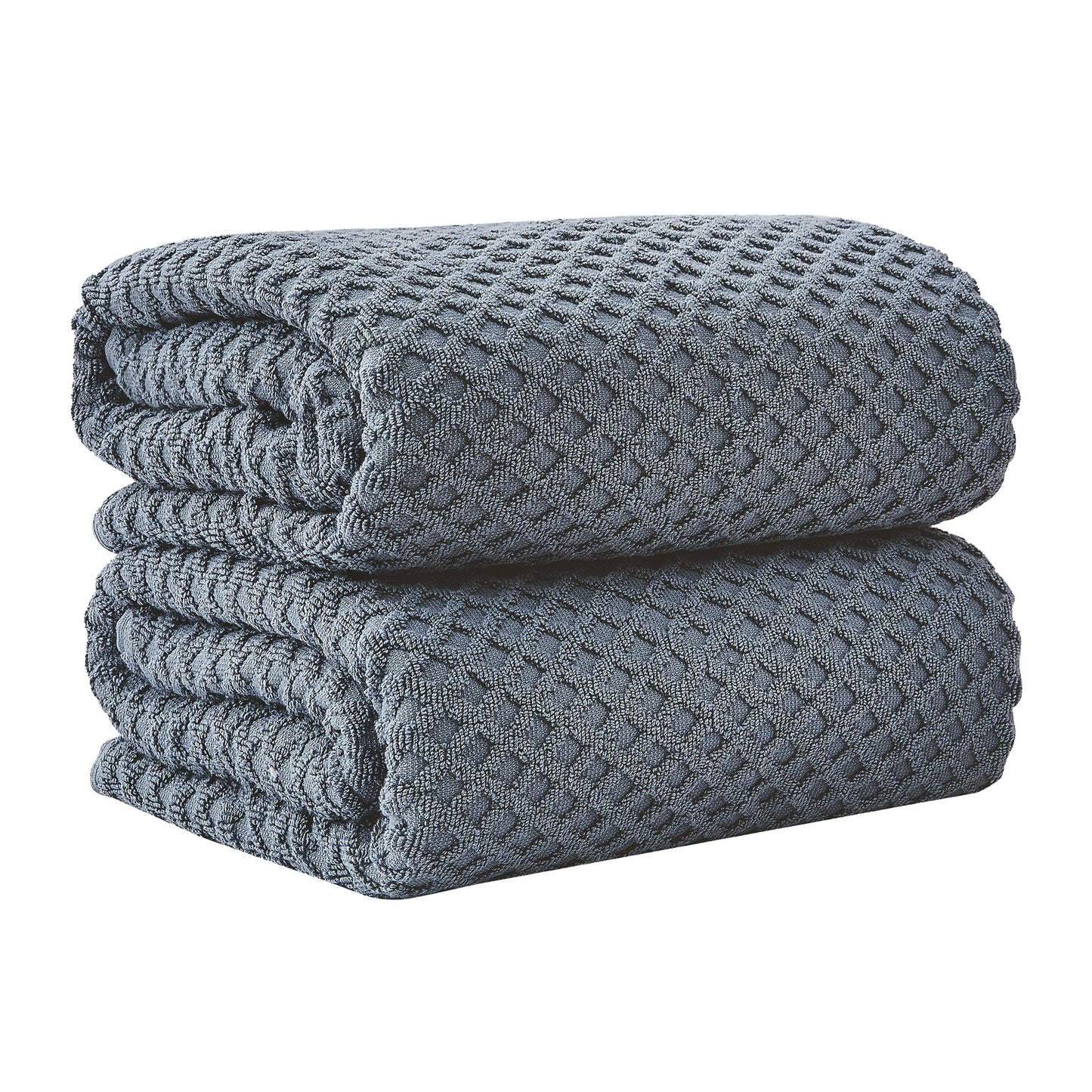 Cotton Diamond Waffle Weave Bath Towel Set Grayson Collection Low Twist Two Ply Towels For Everyday Luxury