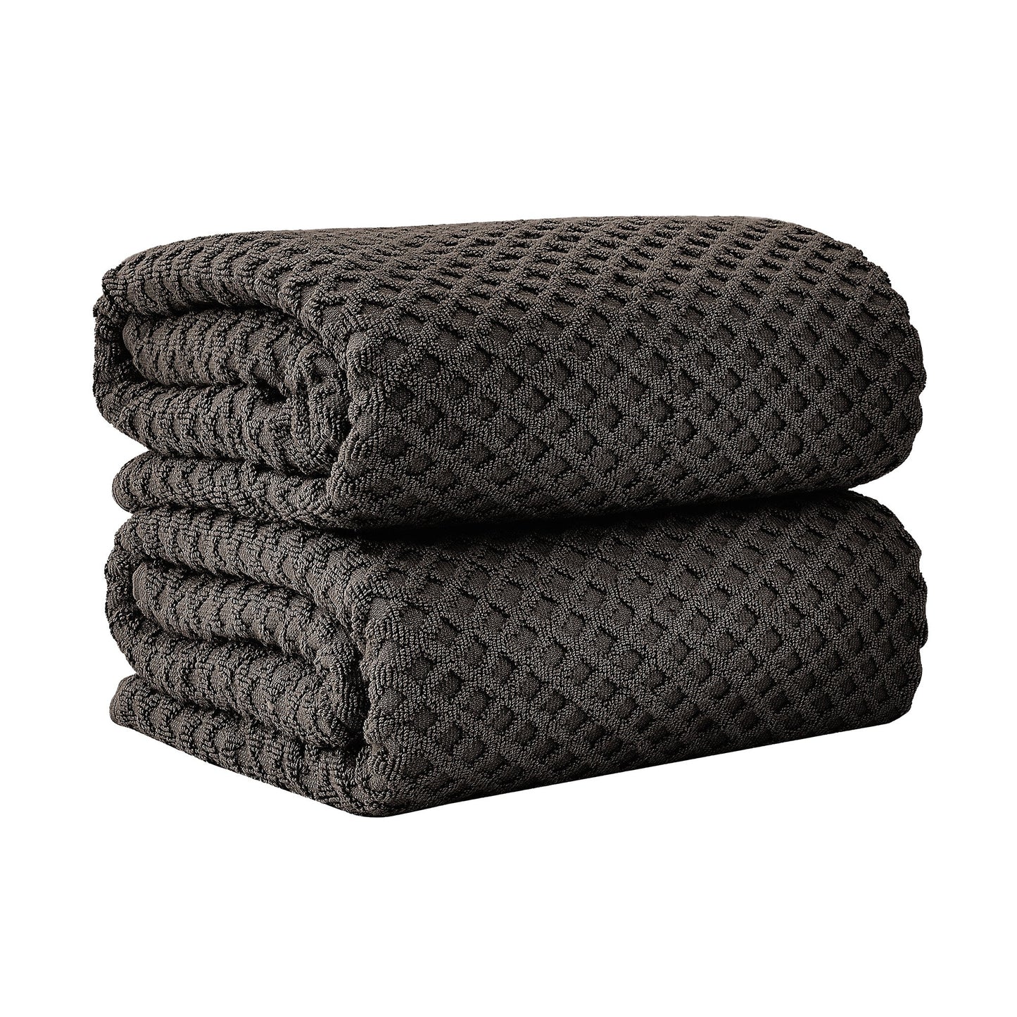 Cotton Diamond Waffle Weave Bath Towel Set Grayson Collection Low Twist Two Ply Towels For Everyday Luxury