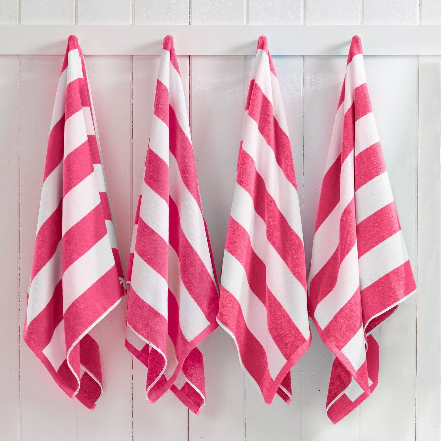 Oversized Cotton Velour Cabana Stripe Beach Towel Novia Collection Ultra Soft for Beach Poolside Camping