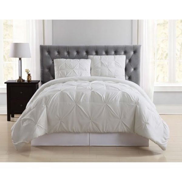 Truly Soft Pleated Duvet Set Bedding Ivory Full Queen Size With Elegant Pleated Face