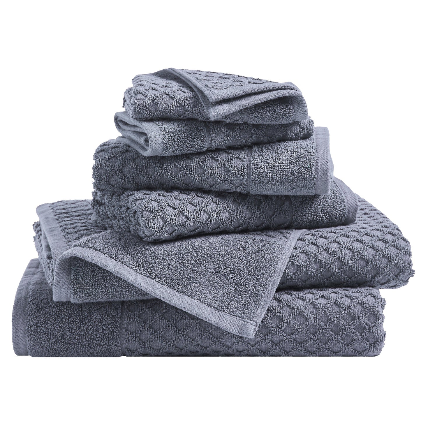 Cotton Diamond Waffle Weave Bath Towel Set Grayson Collection Low Twist Two Ply Towels For Everyday Luxury
