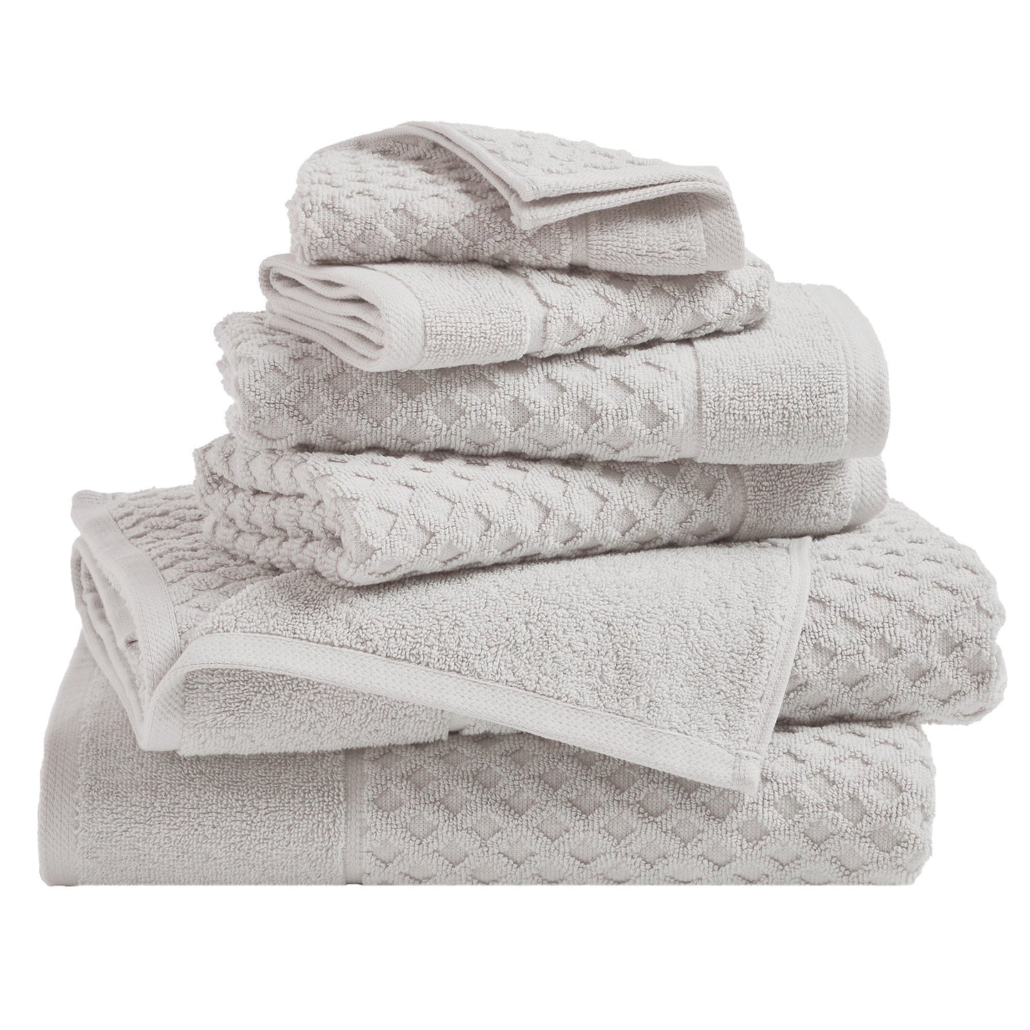 Cotton Diamond Waffle Weave Bath Towel Set Grayson Collection Low Twist Two Ply Towels For Everyday Luxury