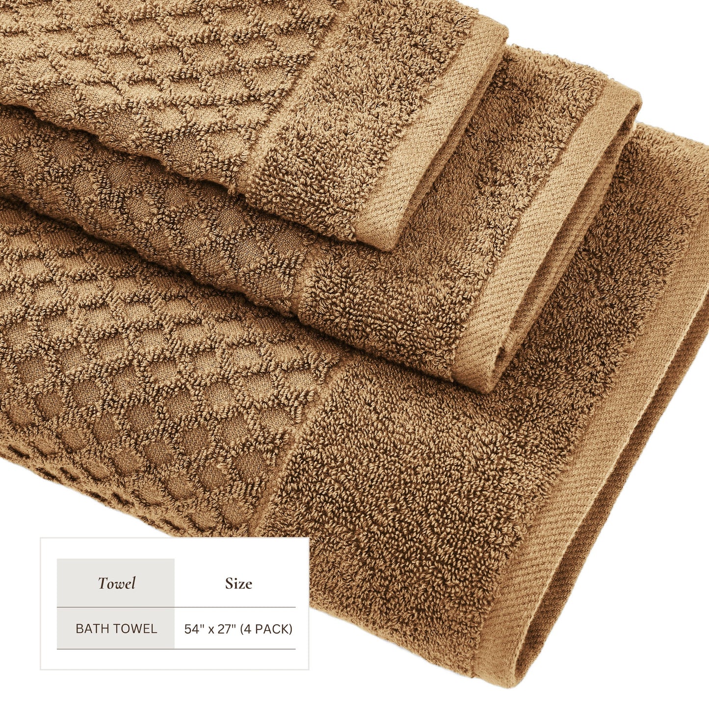 Cotton Diamond Waffle Weave Bath Towel Set Grayson Collection Low Twist Two Ply Towels For Everyday Luxury