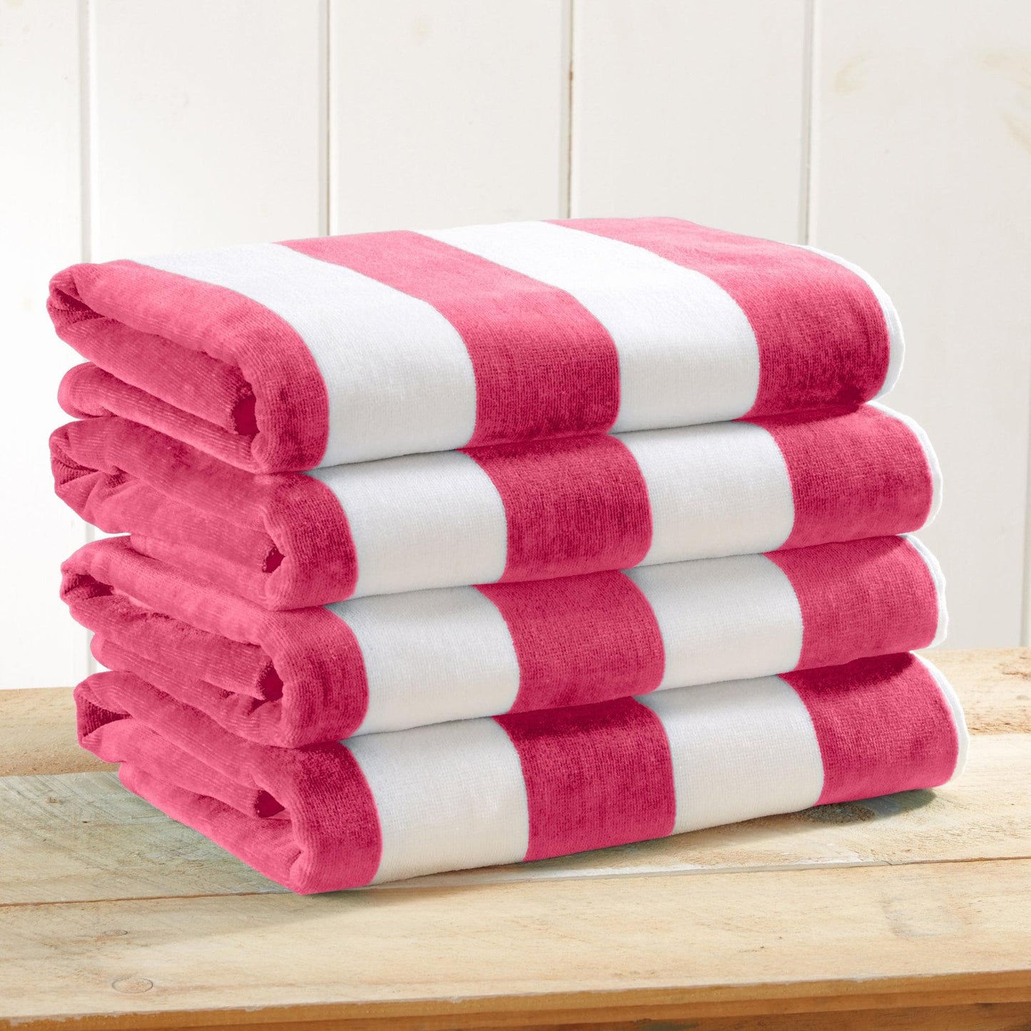 Oversized Cotton Velour Cabana Stripe Beach Towel Novia Collection Ultra Soft for Beach Poolside Camping
