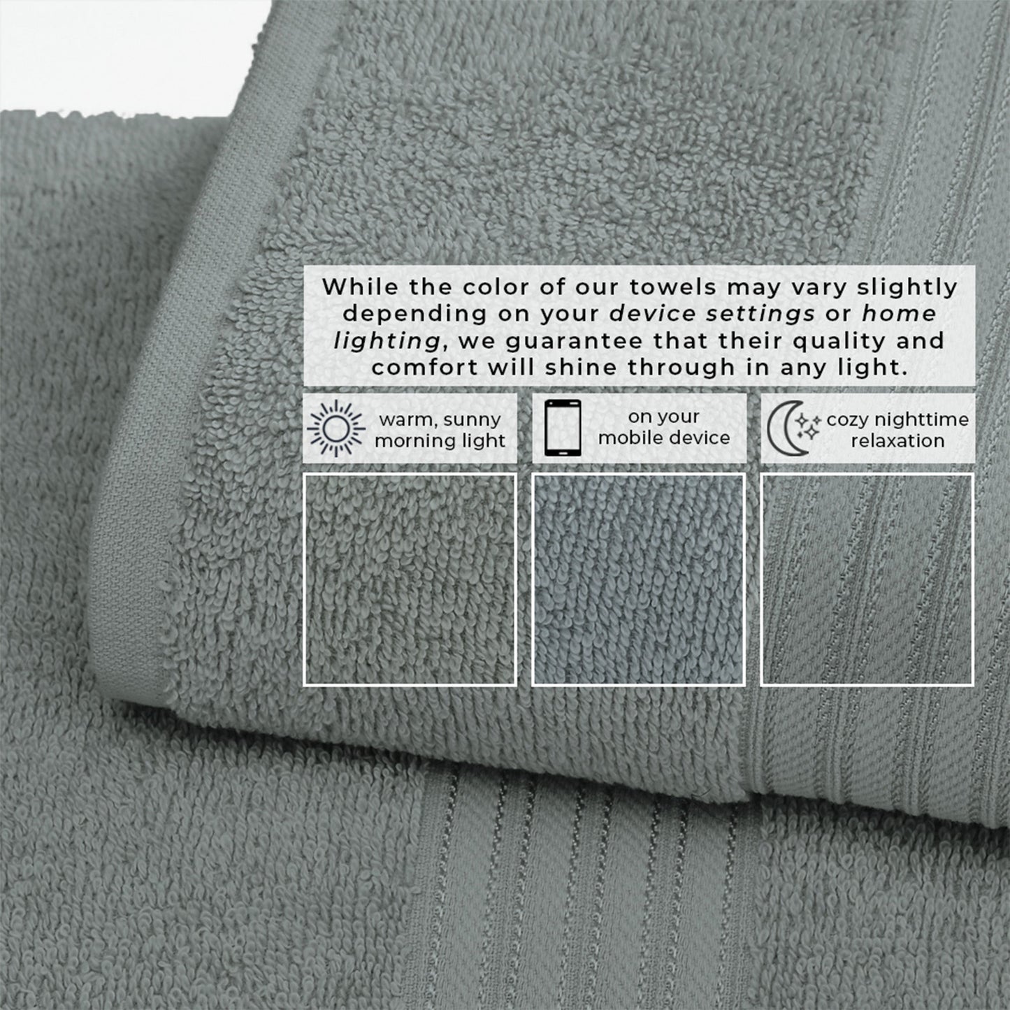 Cooper Collection Cotton Terry Bath Towel Set Lightweight Soft Towels Quick Drying Feather Spun Technology