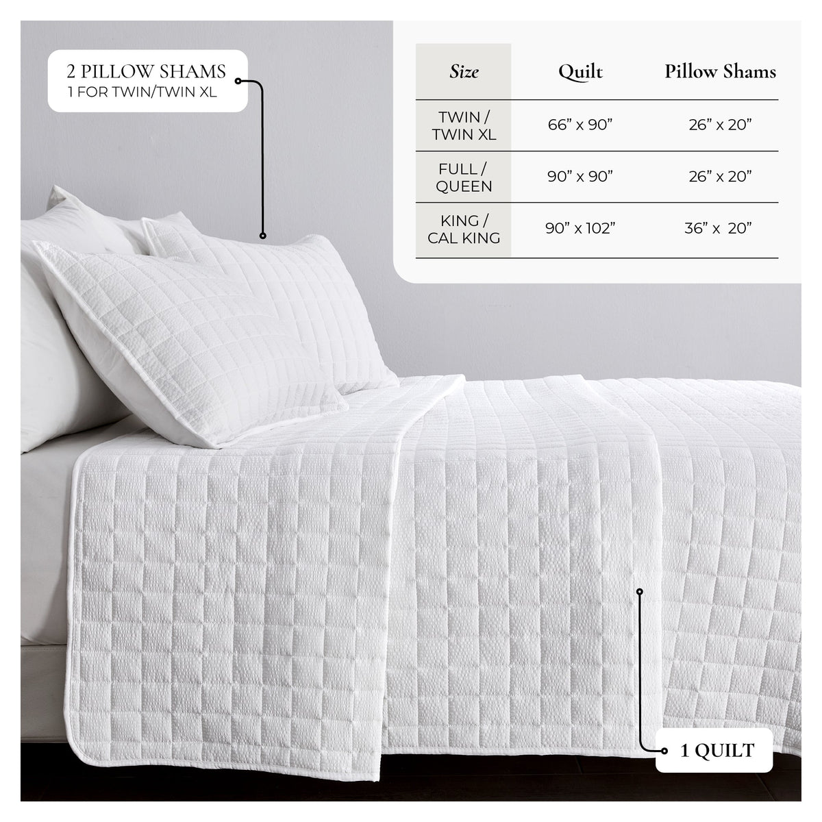 Box-Stitched Seersucker Quilt Set - Seersucker Collection Great Bay Home