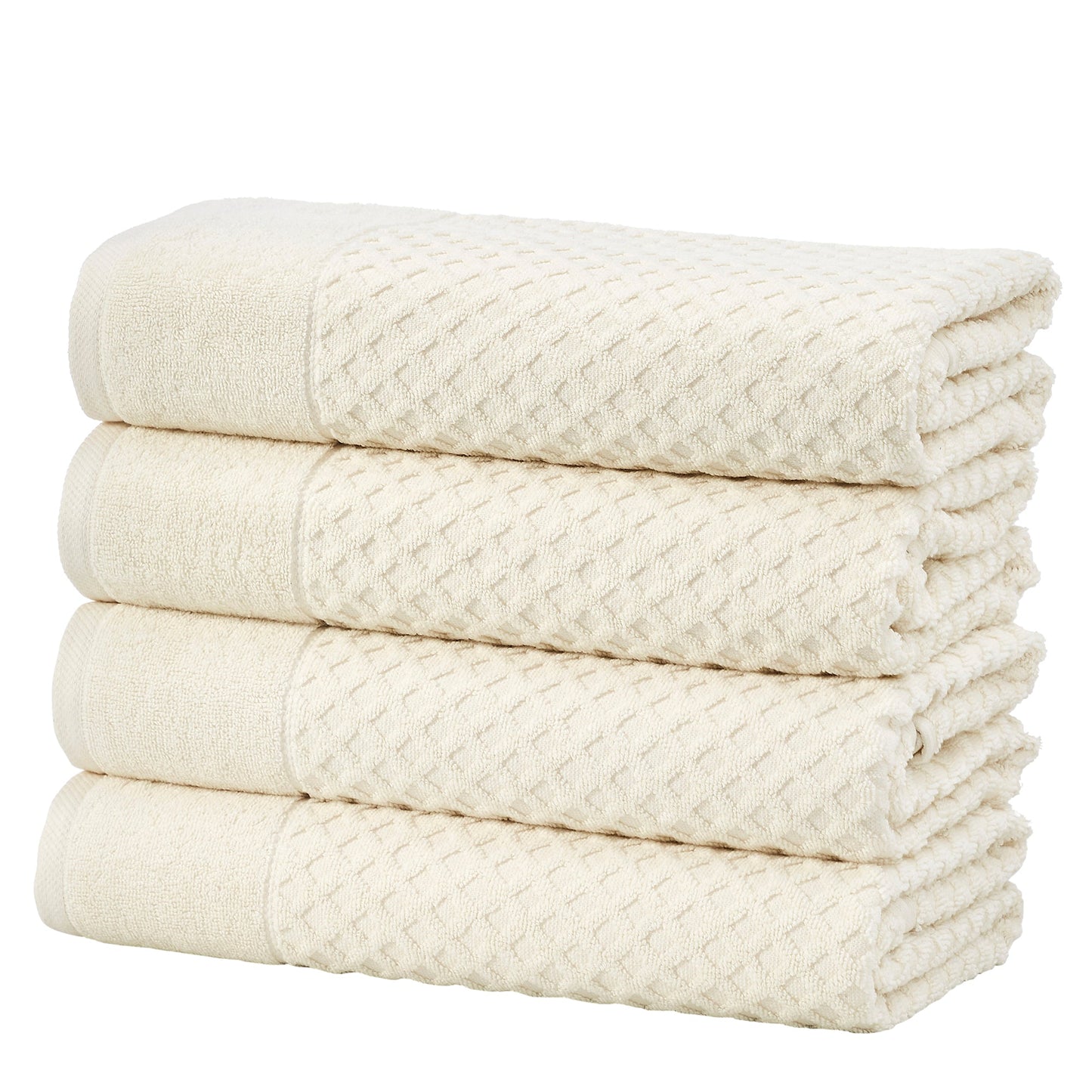 Cotton Diamond Waffle Weave Bath Towel Set Grayson Collection Low Twist Two Ply Towels For Everyday Luxury