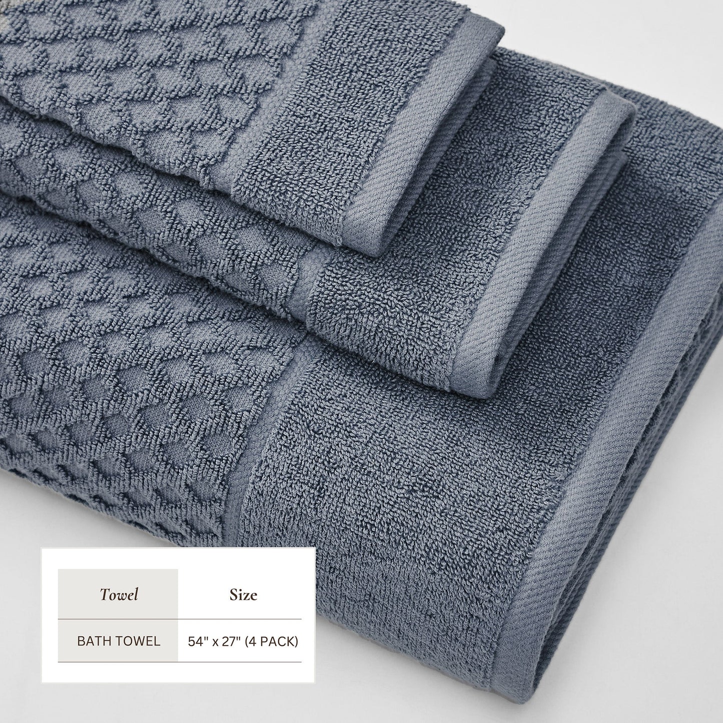 Cotton Diamond Waffle Weave Bath Towel Set Grayson Collection Low Twist Two Ply Towels For Everyday Luxury
