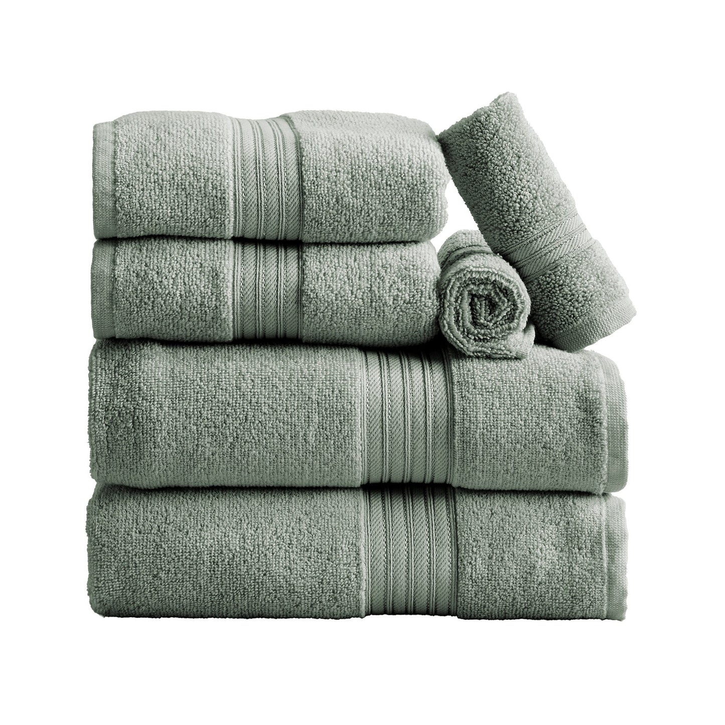 Cooper Collection Cotton Terry Bath Towel Set Lightweight Soft Towels Quick Drying Feather Spun Technology