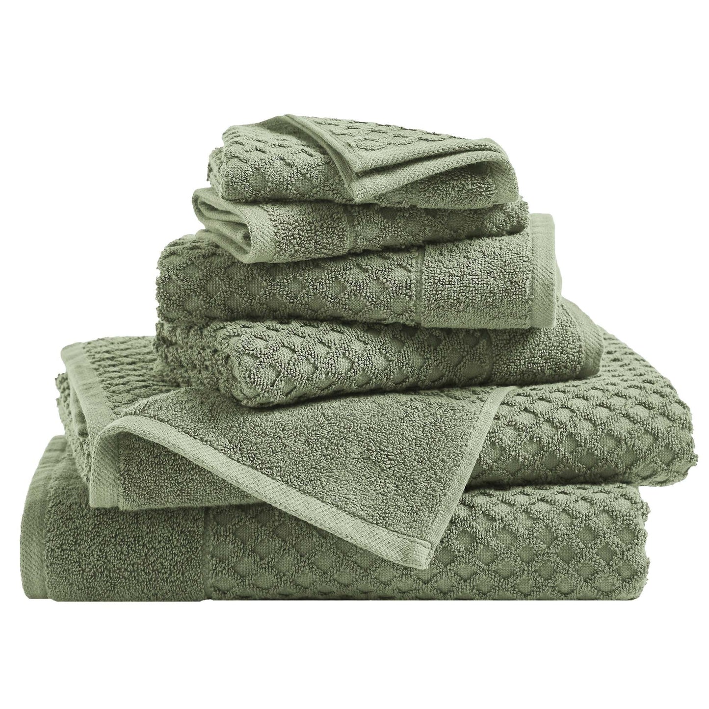 Cotton Diamond Waffle Weave Bath Towel Set Grayson Collection Low Twist Two Ply Towels For Everyday Luxury