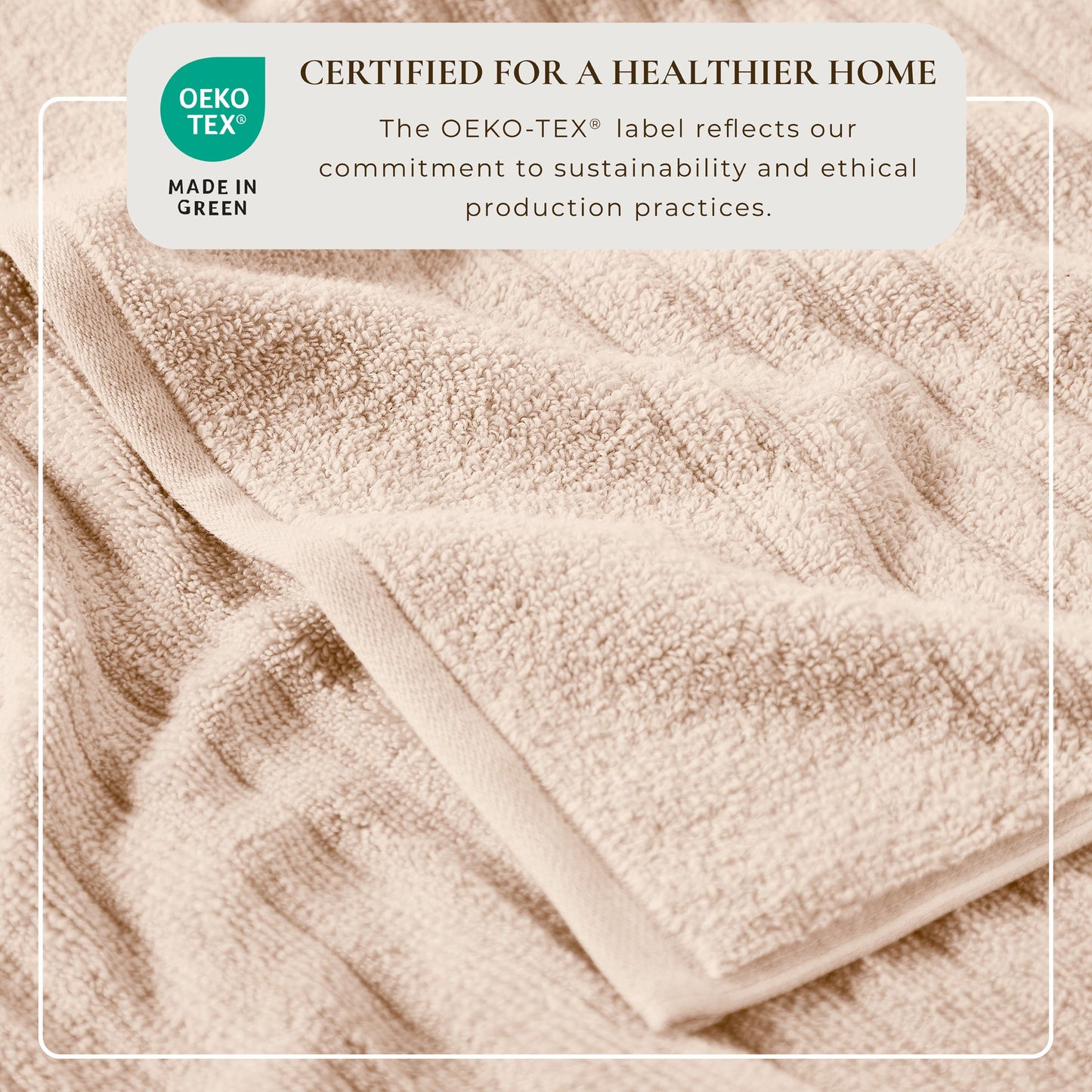 Karina Collection Luxury Cotton Bath Towels With Combed Cotton And Modern Ribbed Texture