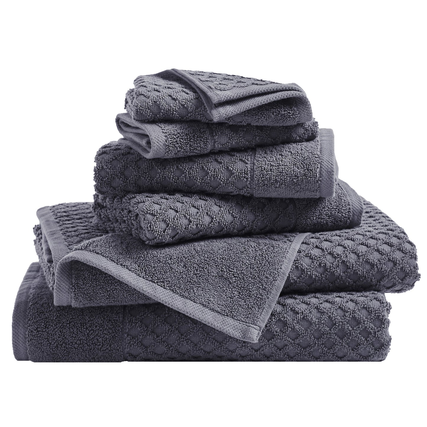 Cotton Diamond Waffle Weave Bath Towel Set Grayson Collection Low Twist Two Ply Towels For Everyday Luxury