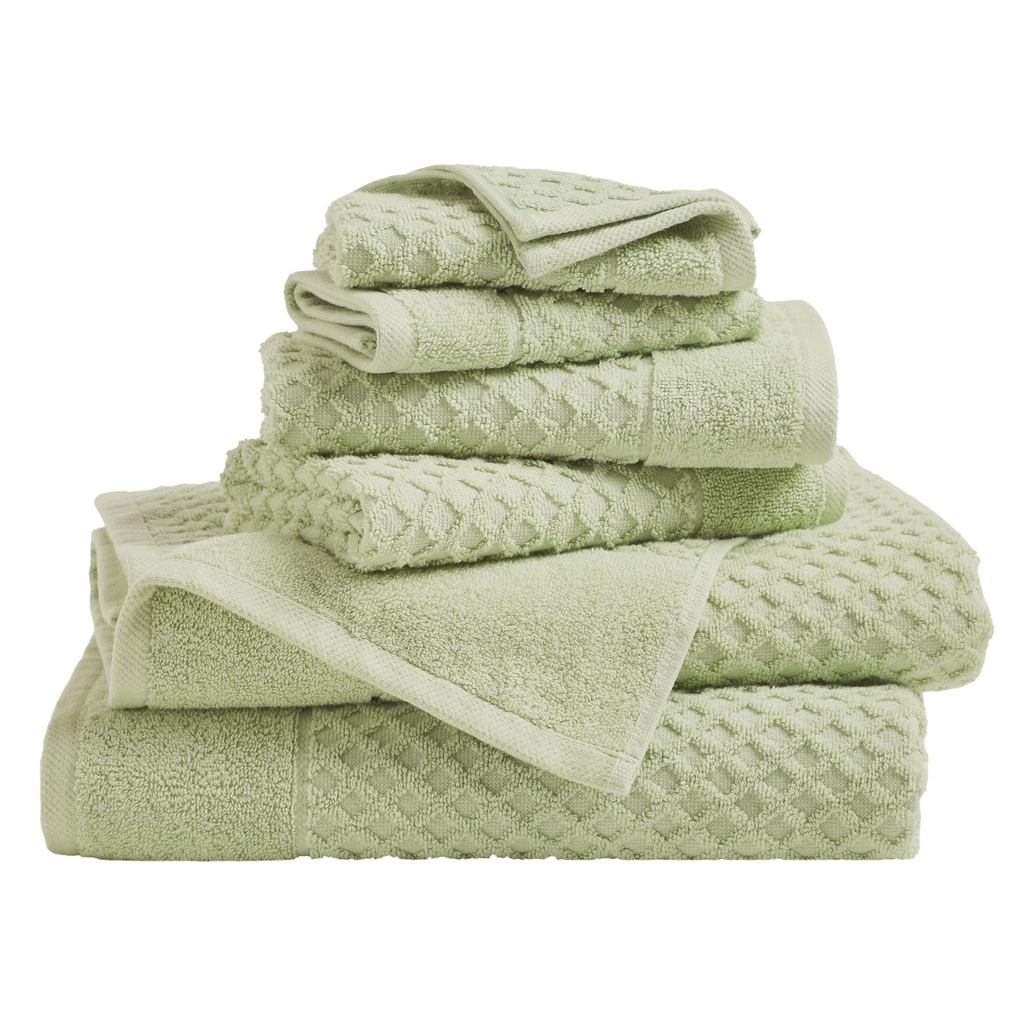 Cotton Diamond Waffle Weave Bath Towel Set Grayson Collection Low Twist Two Ply Towels For Everyday Luxury