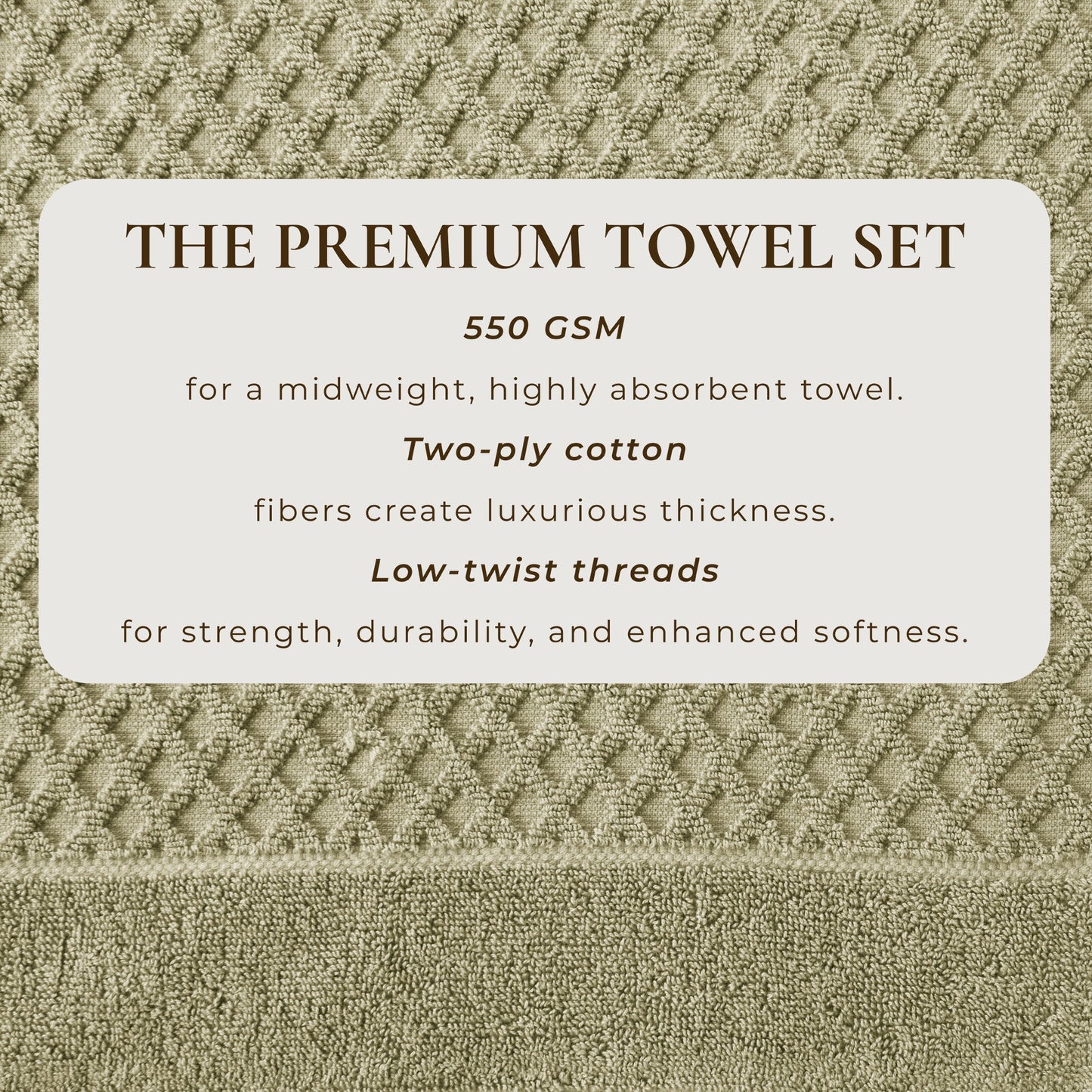 Cotton Diamond Waffle Weave Bath Towel Set Grayson Collection Low Twist Two Ply Towels For Everyday Luxury