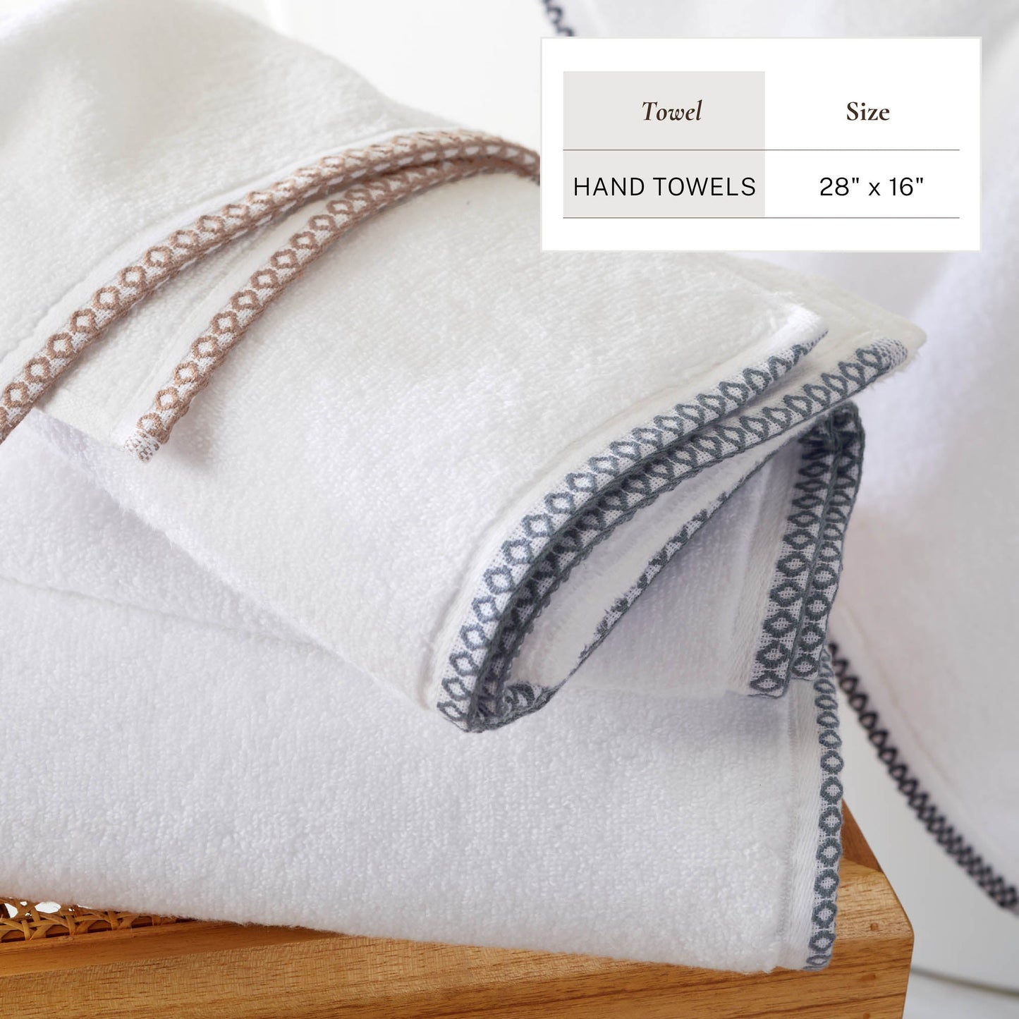 Cotton Border Stitched 6 Piece Towel Set Valery Collection Zero Twist Combed Cotton