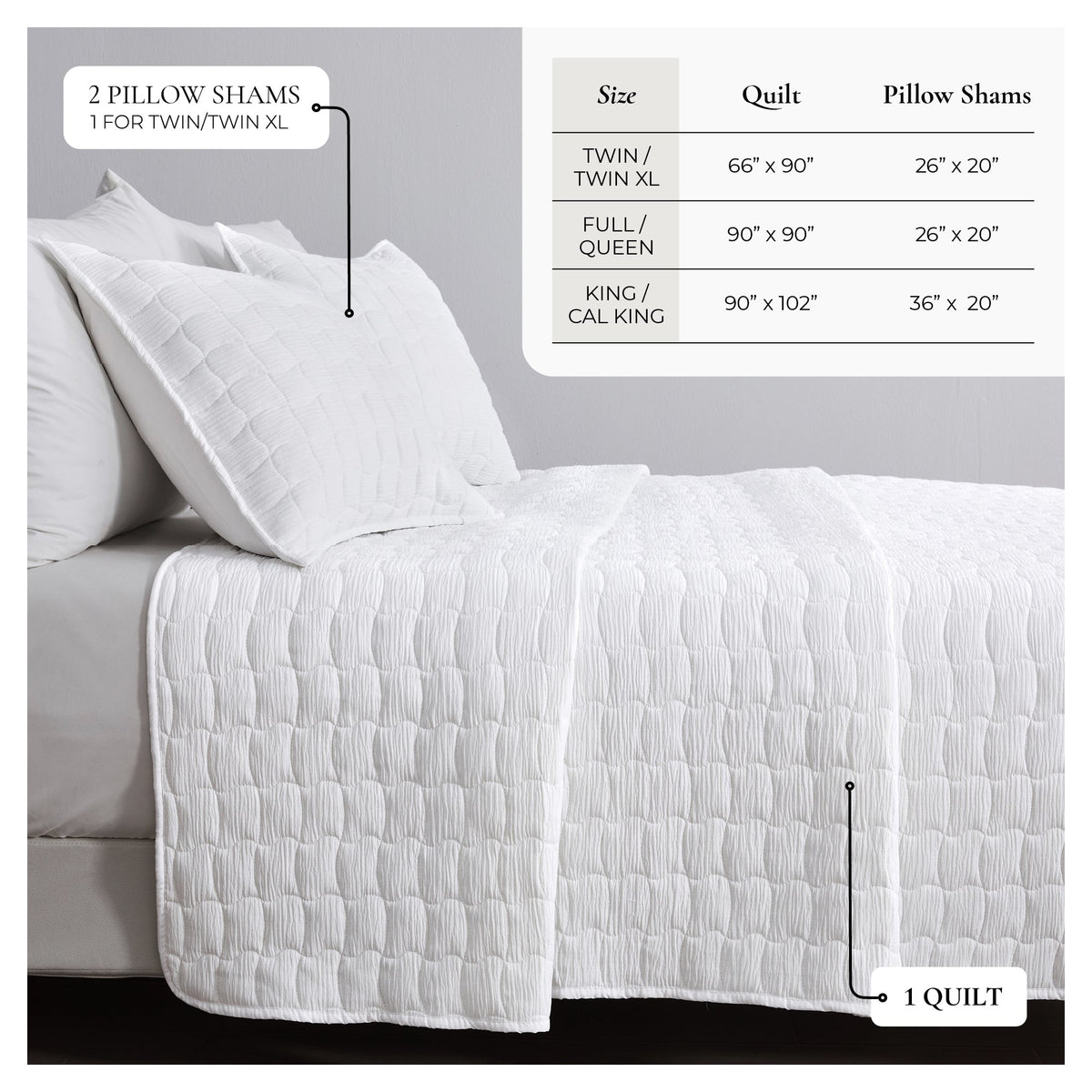 Gauze Quilt Set - Wave Stitch Collection Great Bay Home