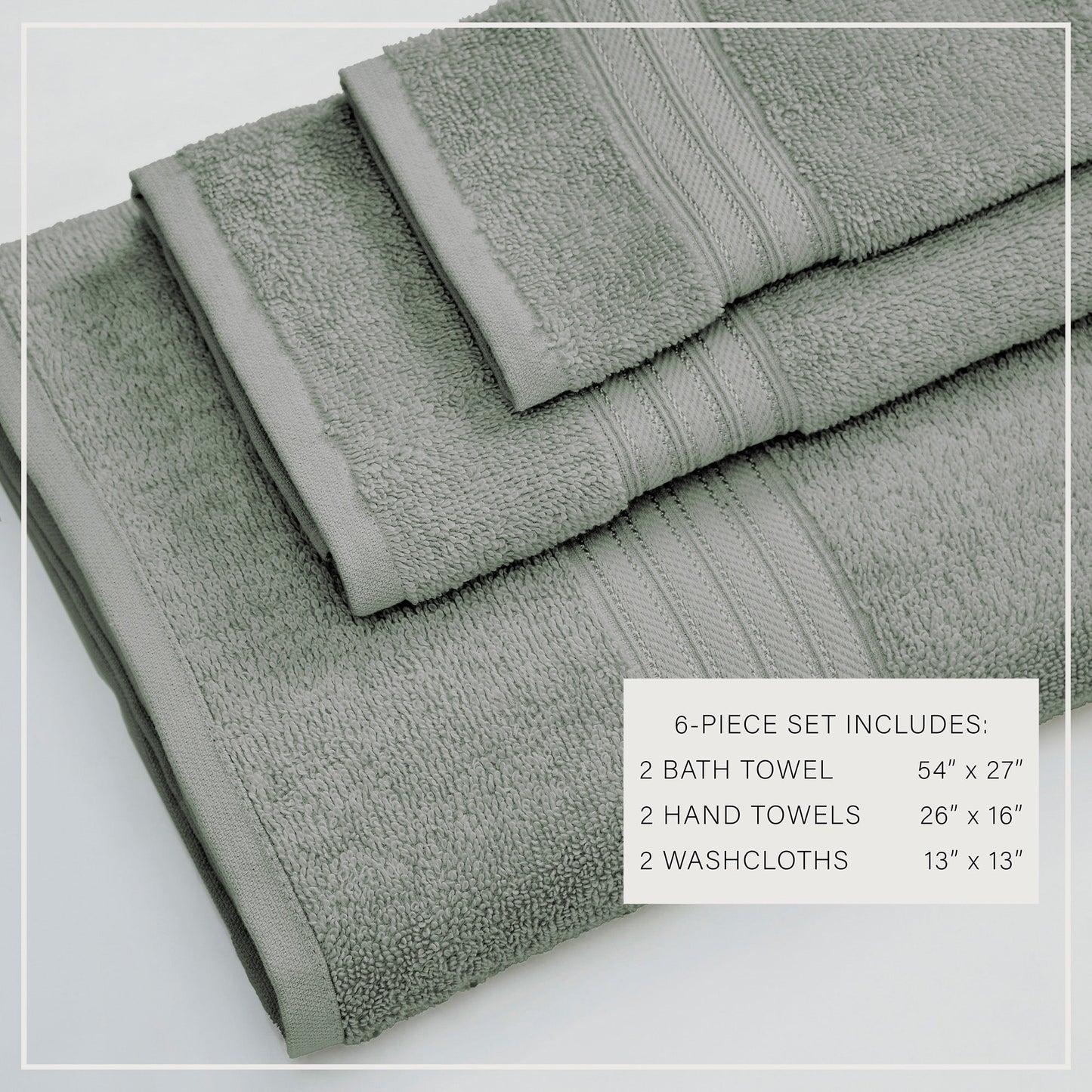 Cooper Collection Cotton Terry Bath Towel Set Lightweight Soft Towels Quick Drying Feather Spun Technology