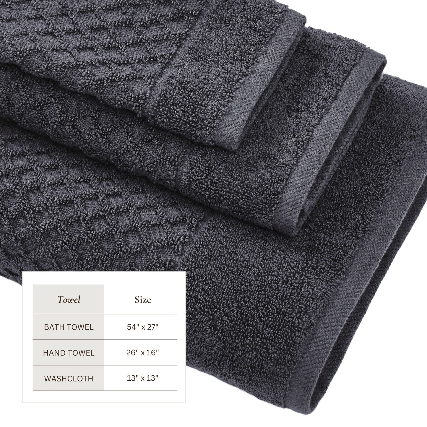 Cotton Diamond Waffle Weave Bath Towel Set Grayson Collection Low Twist Two Ply Towels For Everyday Luxury