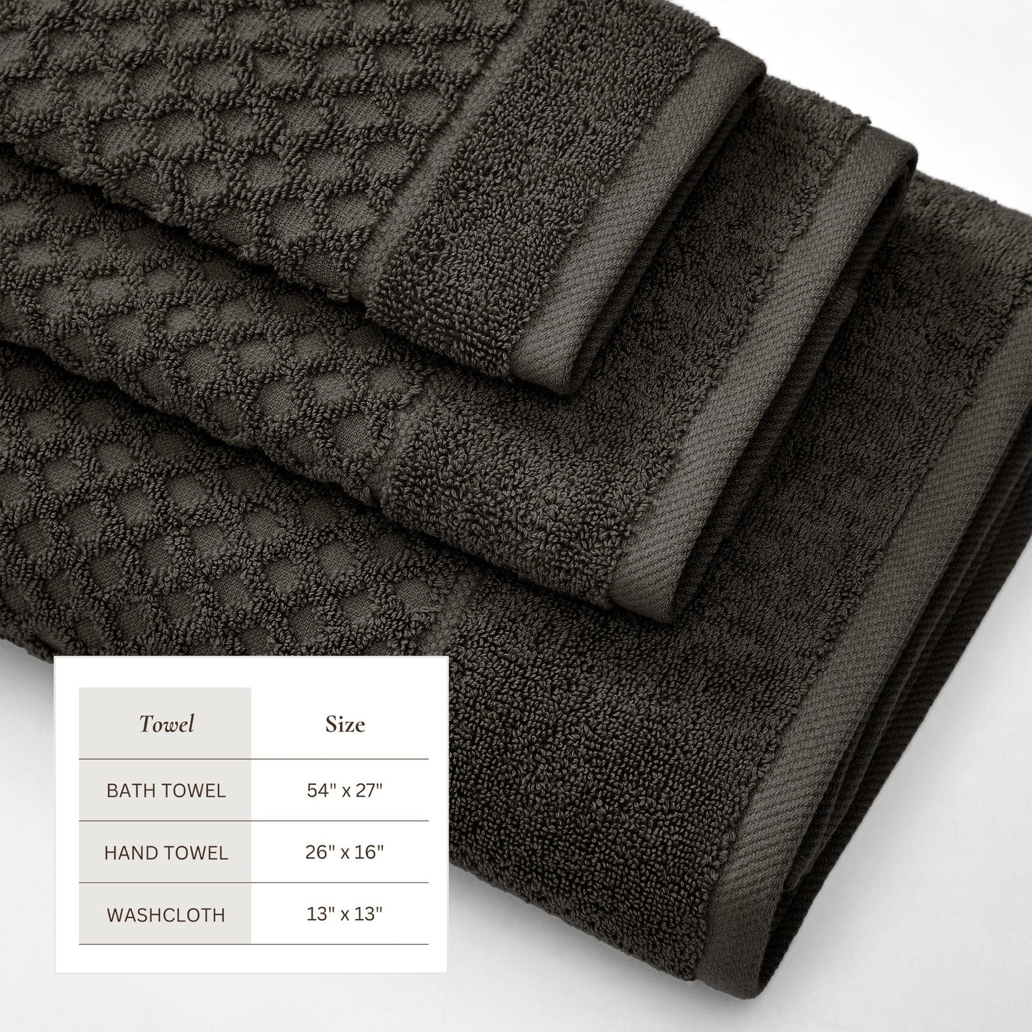 Cotton Diamond Waffle Weave Bath Towel Set Grayson Collection Low Twist Two Ply Towels For Everyday Luxury