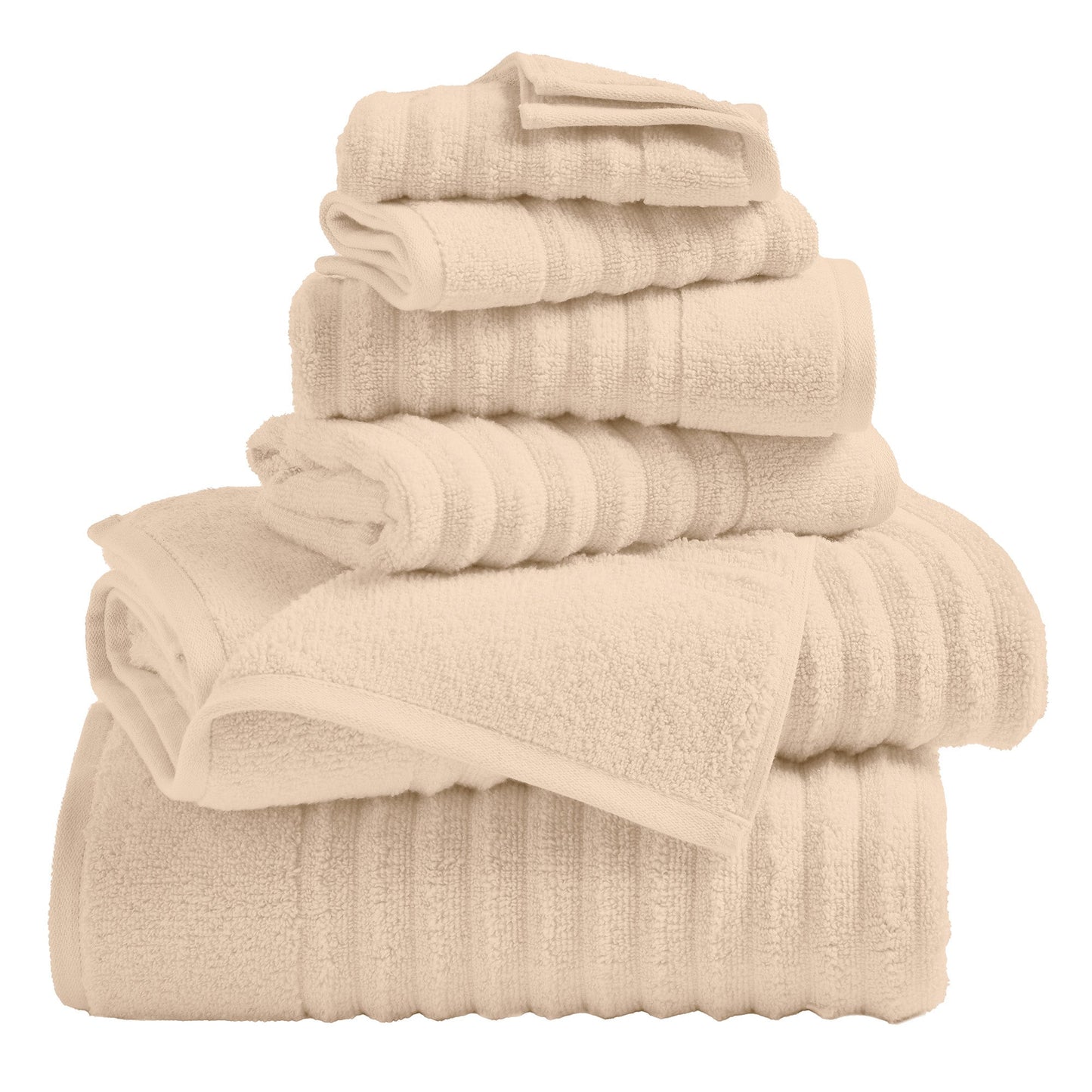Karina Collection Luxury Cotton Bath Towels With Combed Cotton And Modern Ribbed Texture