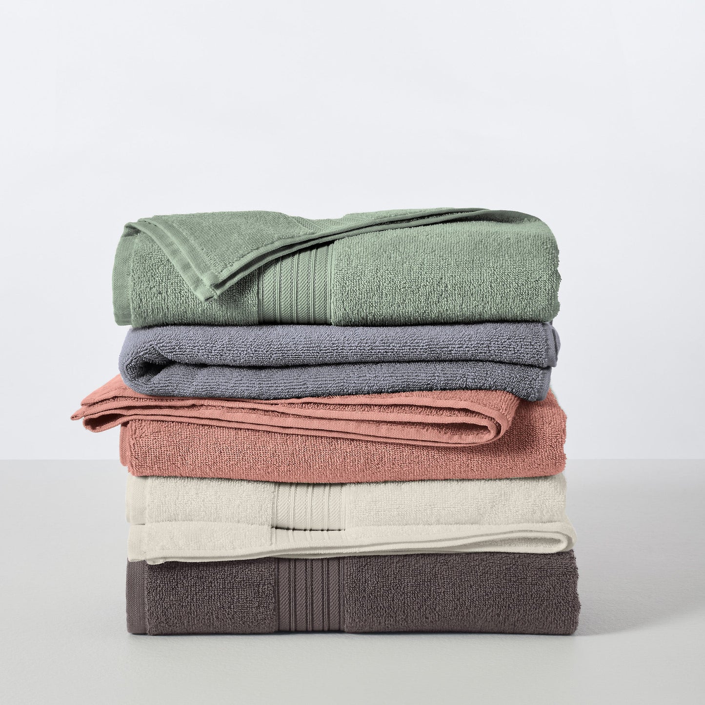 Cooper Collection Cotton Terry Bath Towel Set Lightweight Soft Towels Quick Drying Feather Spun Technology
