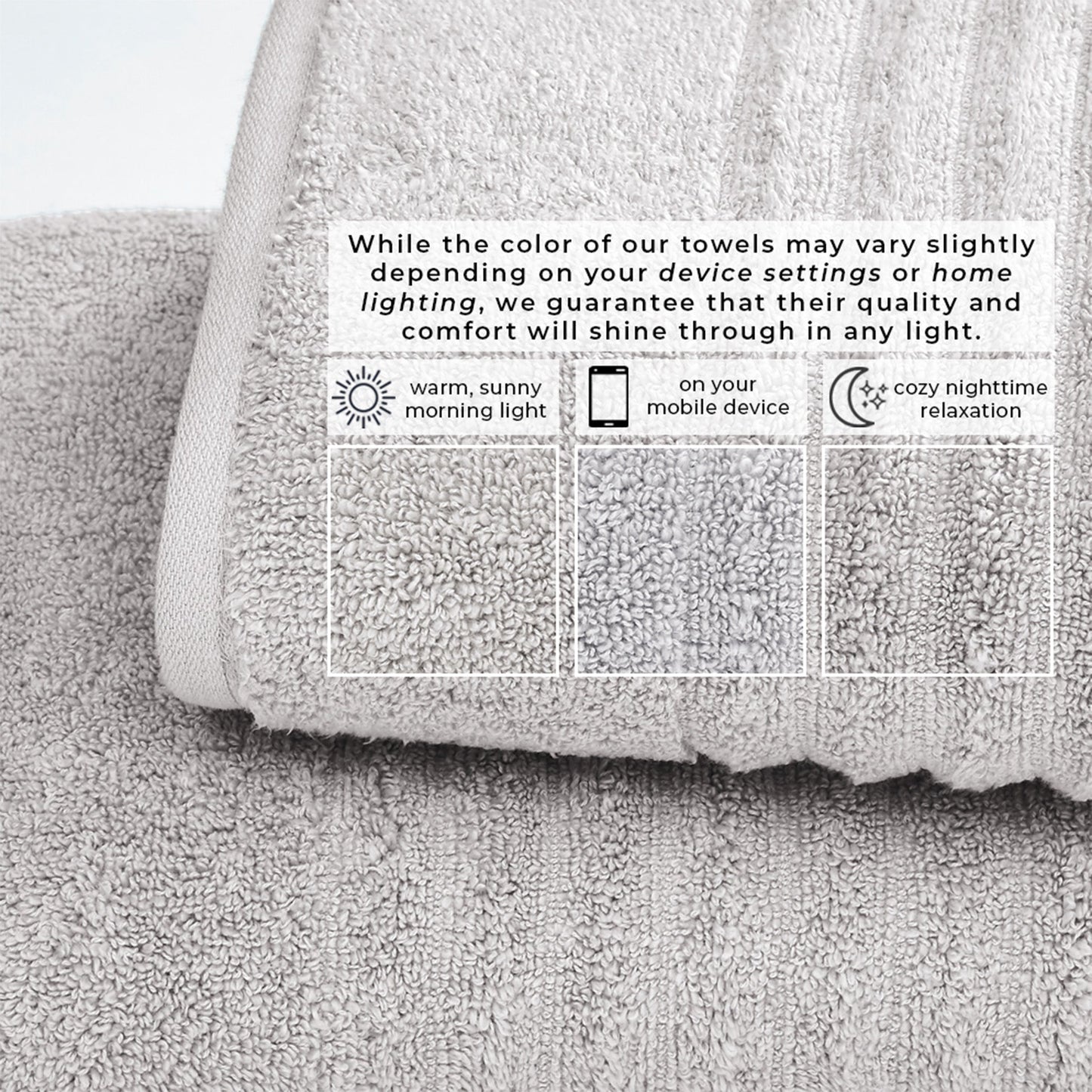 Karina Collection Luxury Cotton Bath Towels With Combed Cotton And Modern Ribbed Texture