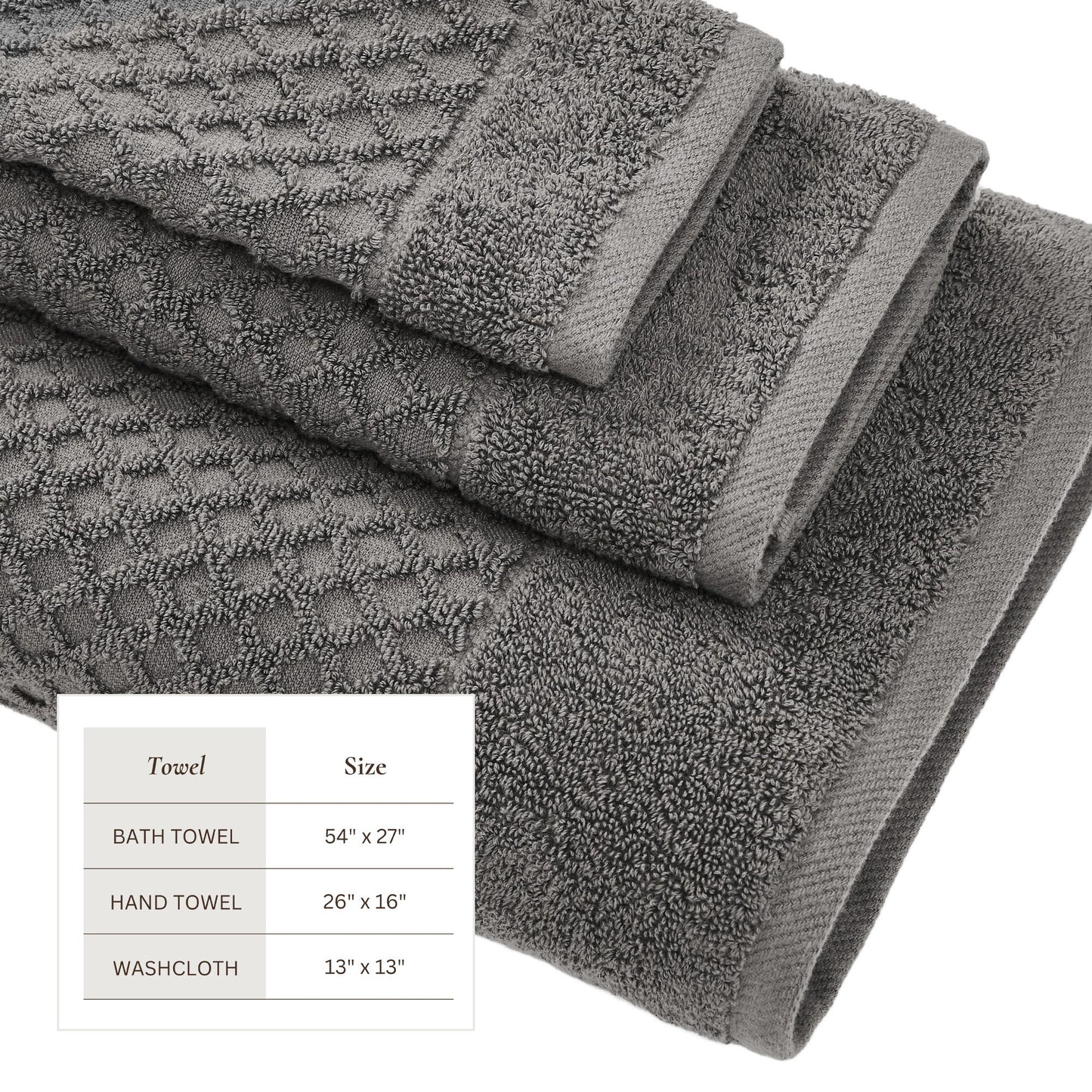 Cotton Diamond Waffle Weave Bath Towel Set Grayson Collection Low Twist Two Ply Towels For Everyday Luxury