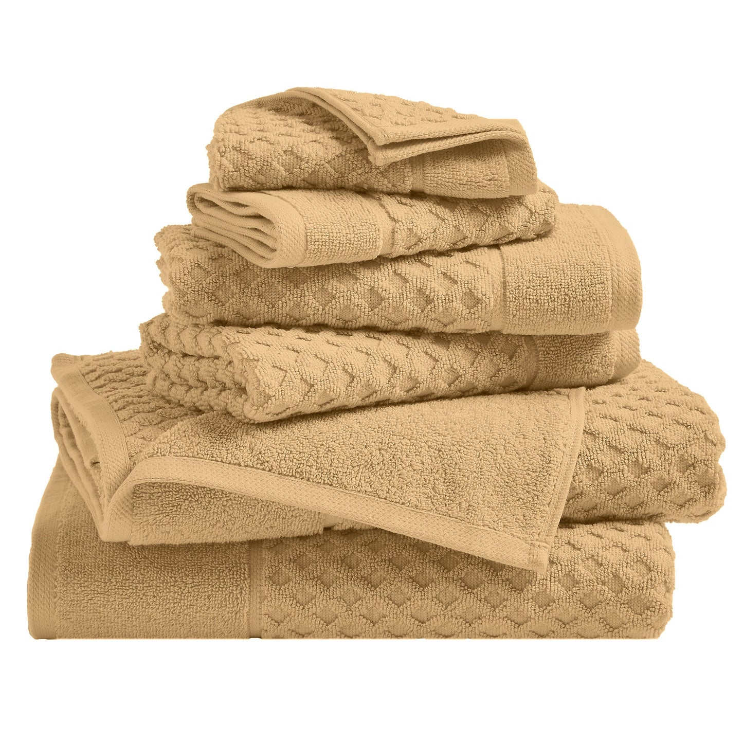 Cotton Diamond Waffle Weave Bath Towel Set Grayson Collection Low Twist Two Ply Towels For Everyday Luxury