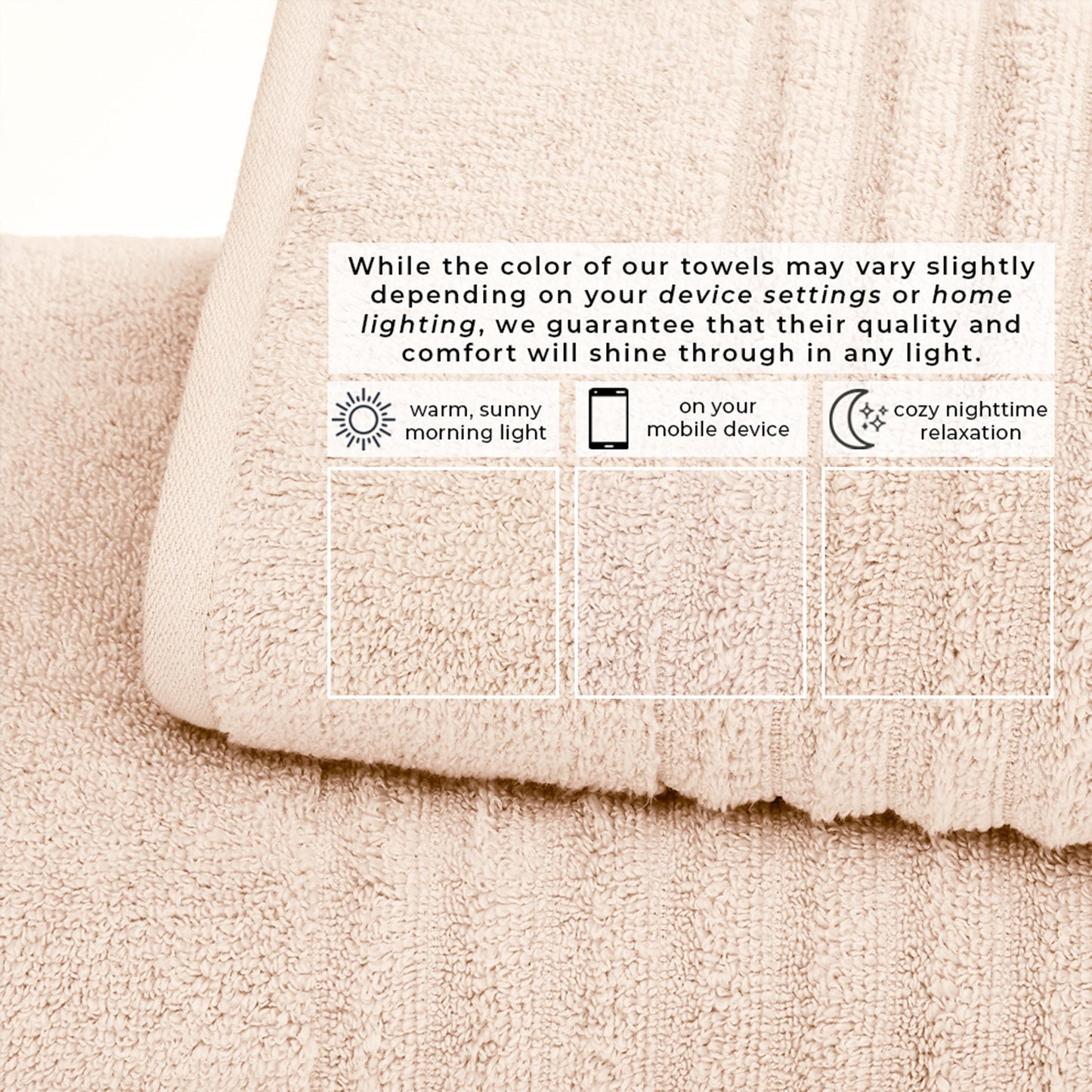 Karina Collection Luxury Cotton Bath Towels With Combed Cotton And Modern Ribbed Texture