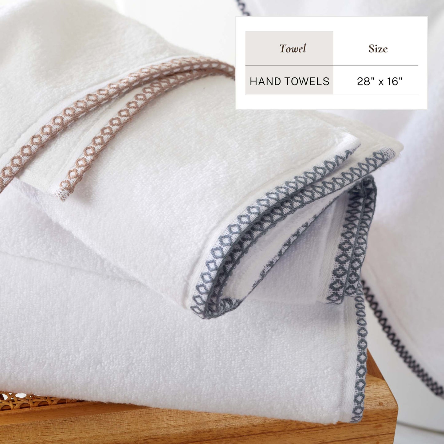 Cotton Border Stitched 6 Piece Towel Set Valery Collection Zero Twist Combed Cotton