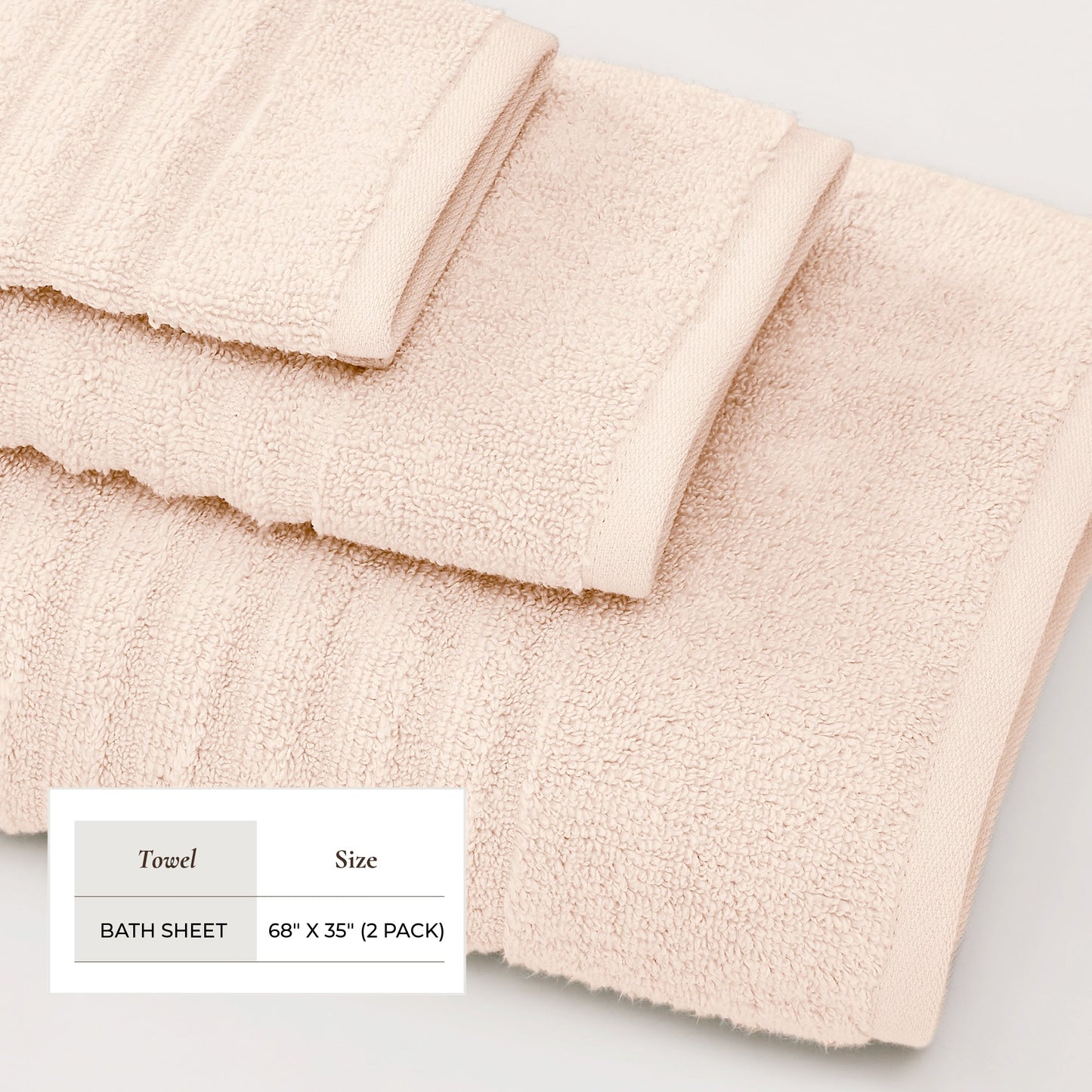 Karina Collection Luxury Cotton Bath Towels With Combed Cotton And Modern Ribbed Texture