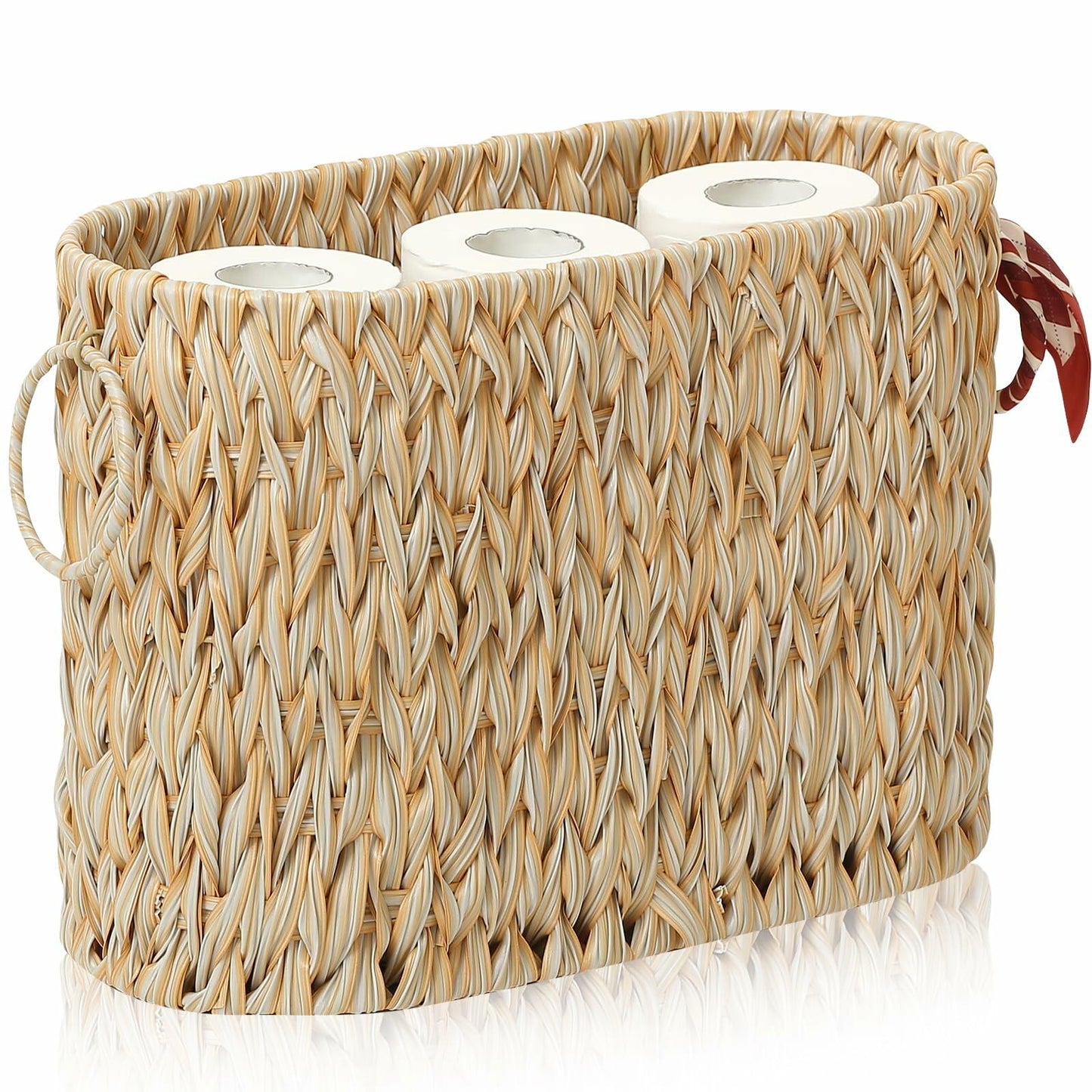 ELINZINE Toilet Paper Holder And Storage Basket For Six Mega Rolls Grey 1 Pack Organizer