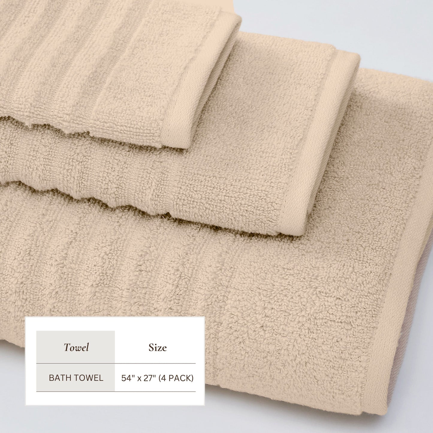 Karina Collection Luxury Cotton Bath Towels With Combed Cotton And Modern Ribbed Texture