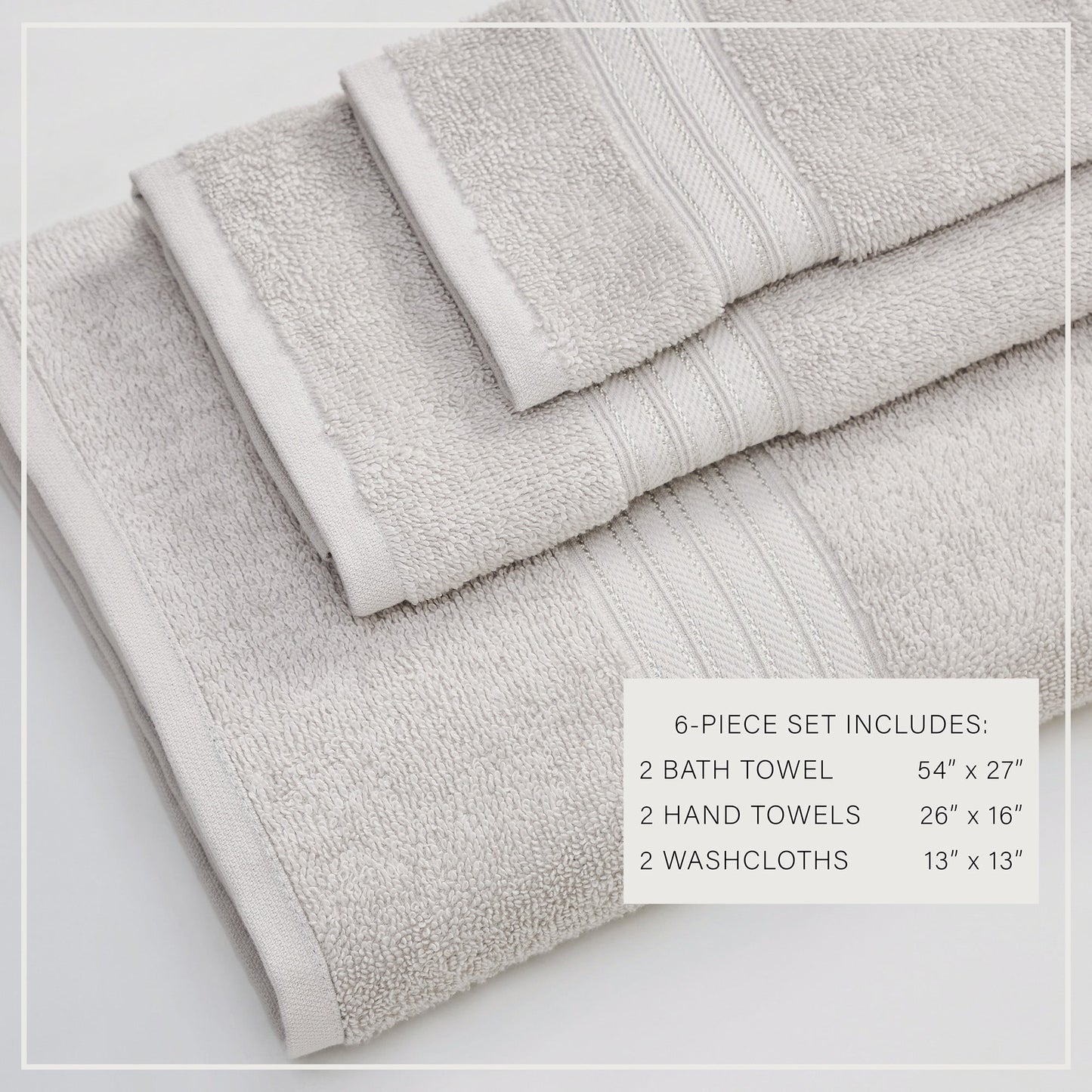 Cooper Collection Cotton Terry Bath Towel Set Lightweight Soft Towels Quick Drying Feather Spun Technology
