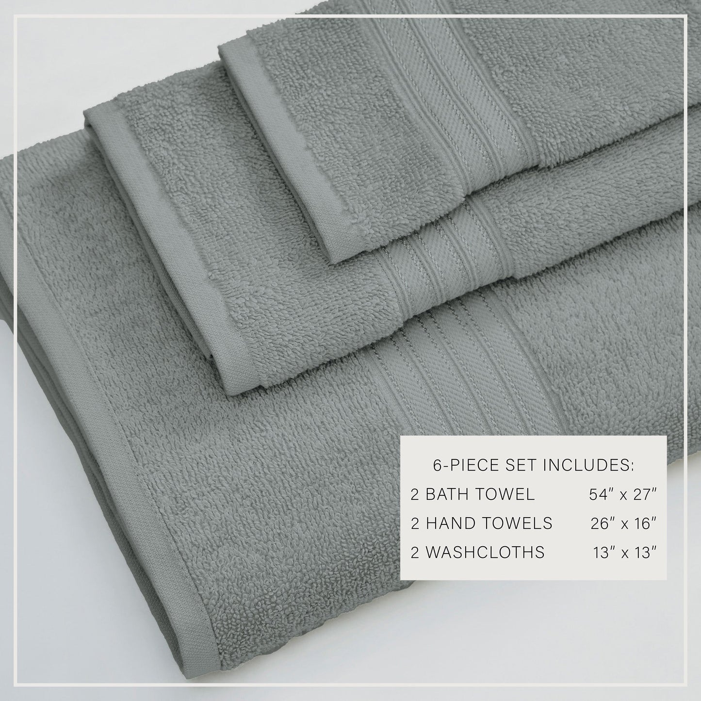 Cooper Collection Cotton Terry Bath Towel Set Lightweight Soft Towels Quick Drying Feather Spun Technology